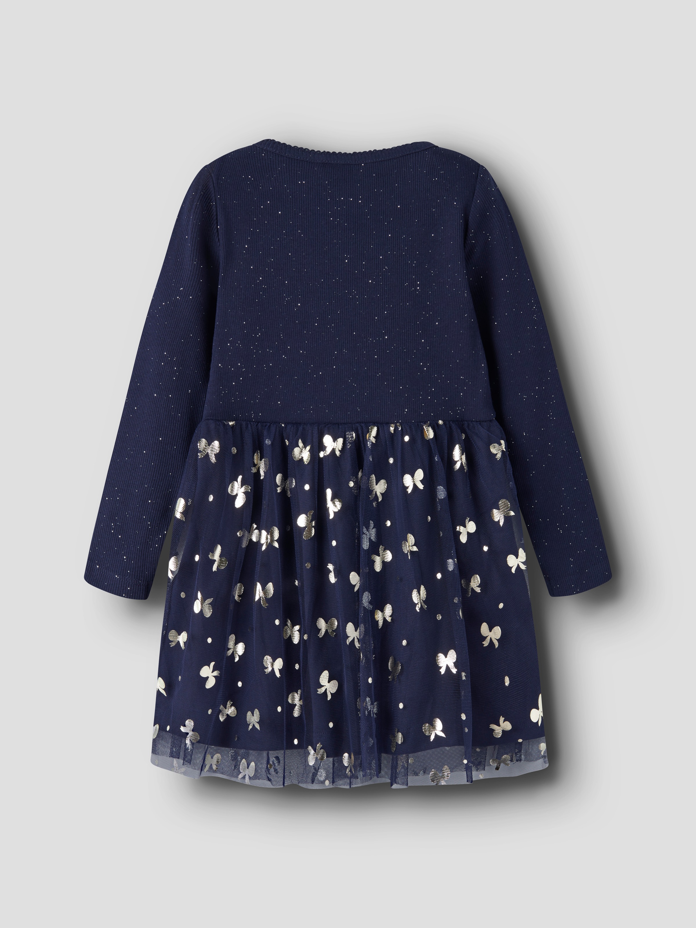 Name It Mini-robe »NMFROSALLY LS DRESS« Mélange de coton, coupe régulière, tulle