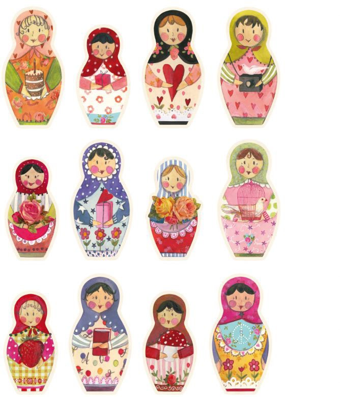 Image of Wall-Art Wandtattoo »Matroschka Bunte Blumen Familie«, (1 St.) bei Ackermann Versand Schweiz