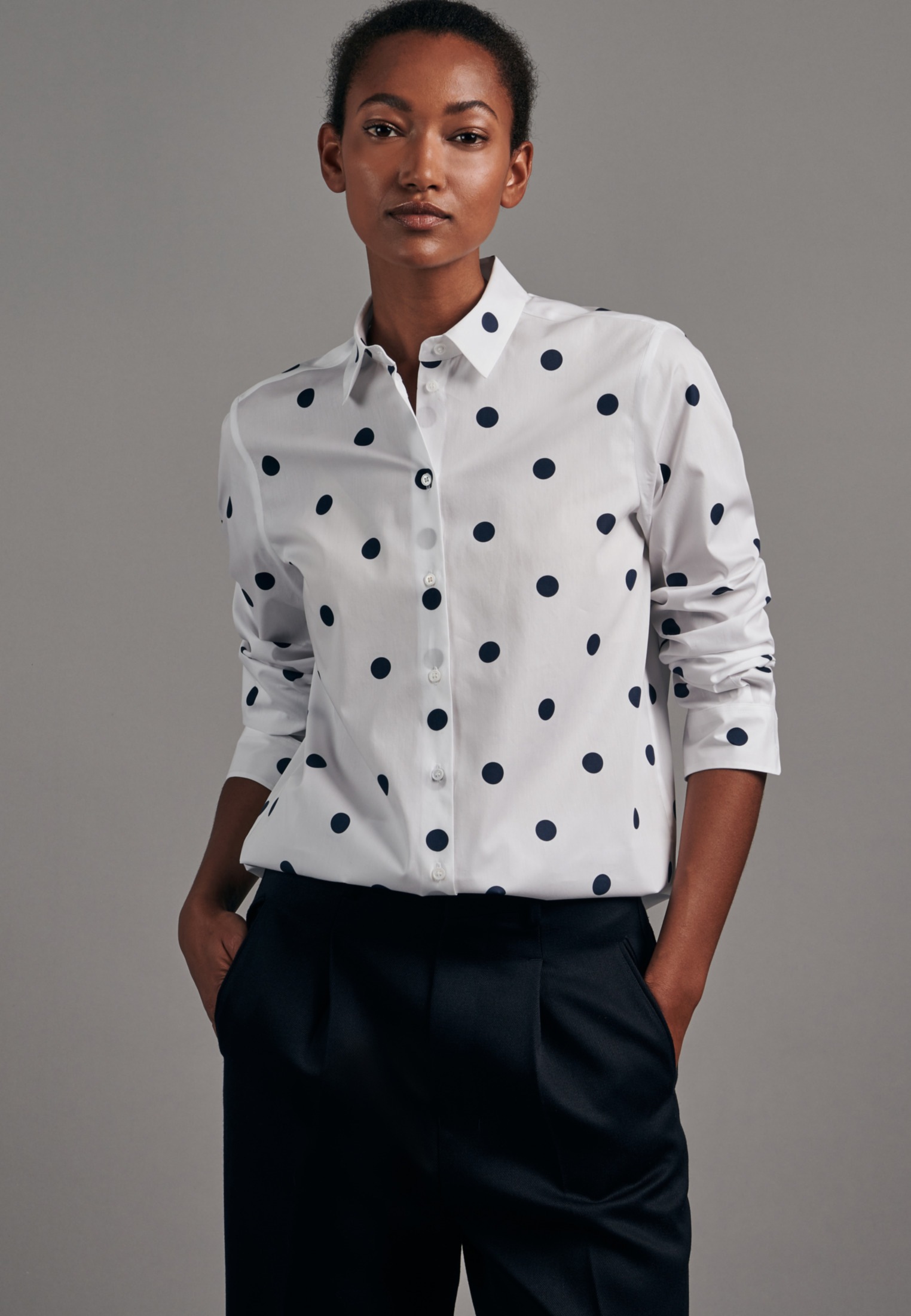 Image of seidensticker Hemdbluse »Schwarze Rose«, Langarm Kragen Punkte bei Ackermann Versand Schweiz