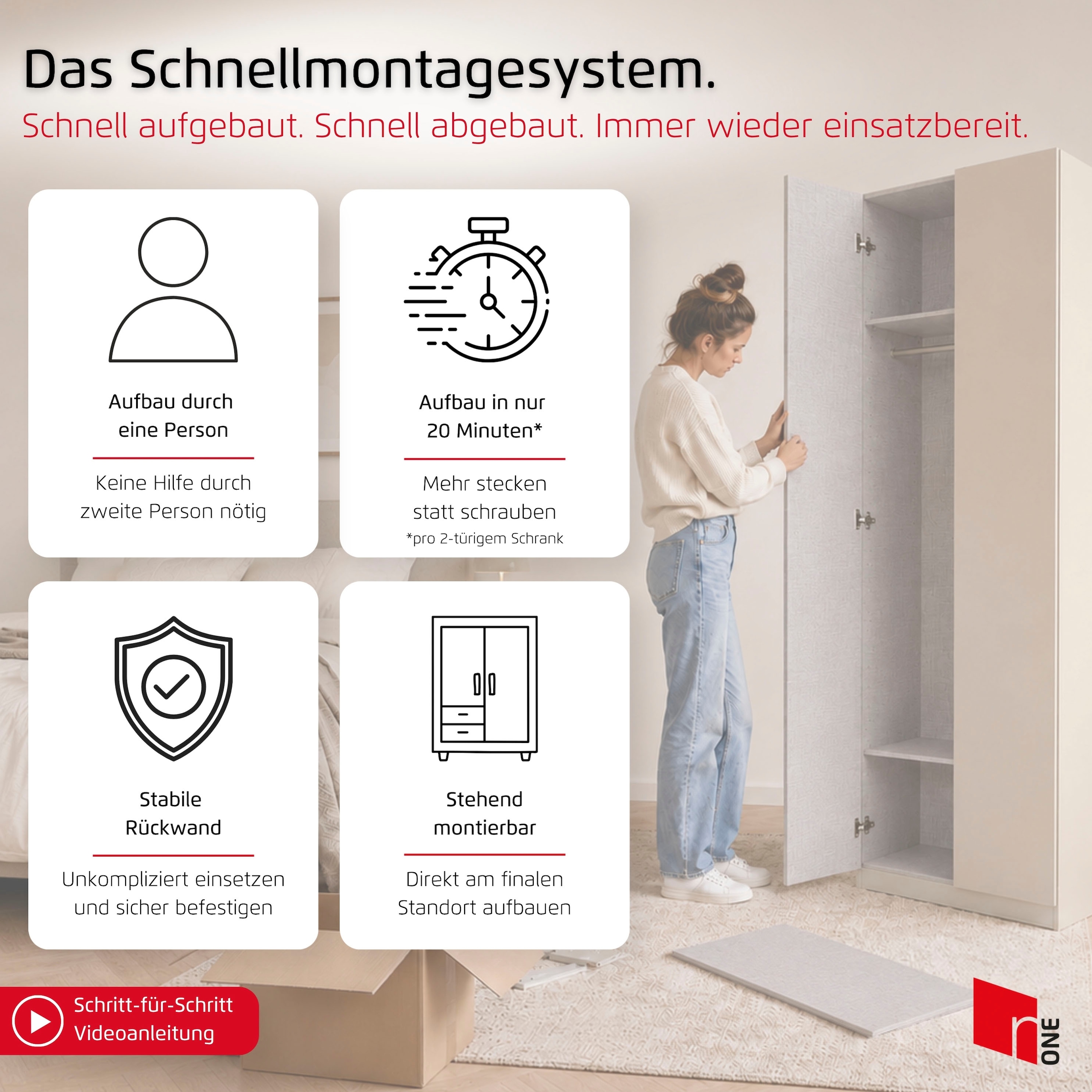 rauch »Schrank Möbel Schlafzimmer Garderobe Kinderzimmer WELTNEUHEIT TYNDA« PATENTIERTES SCHNELLMONTAGESYSTEM, Soft-Close-Funktion MADE IN GERMANY