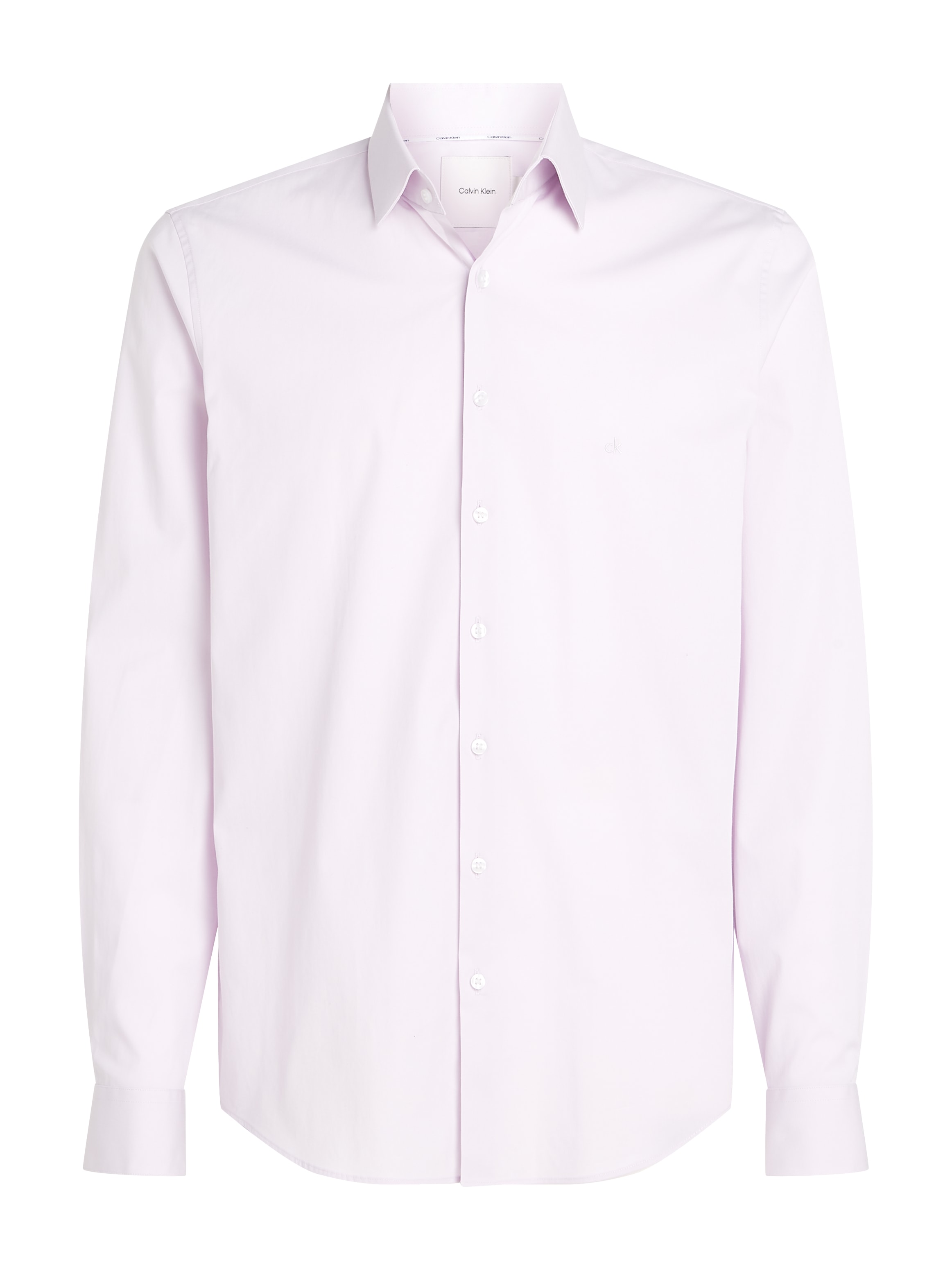 Calvin Klein Chemise d'affaires »POPLIN STRETCH SLIM SHIRT« mit Kentkragen, Logoprint auf Brusthöhe