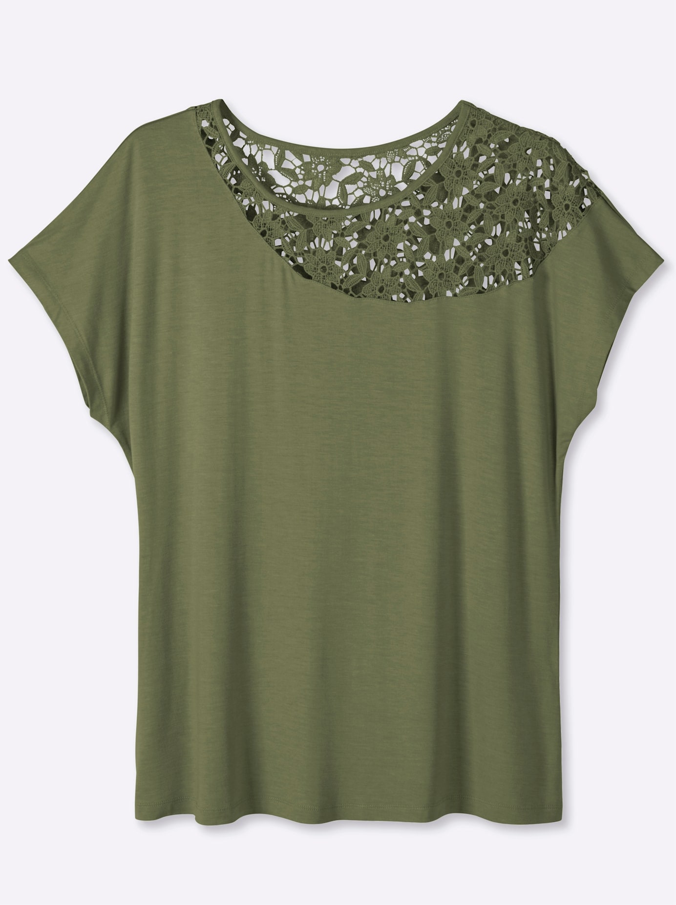 Sheego Shirt à col rond »Halbarmshirt« 1