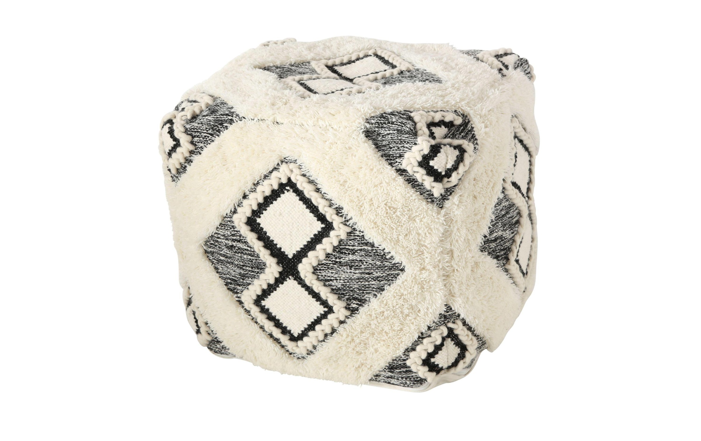 Image of BOLTZE Pouf »Pouf Toulia Baumwolle, Weiss/Schwarz« bei Ackermann Versand Schweiz
