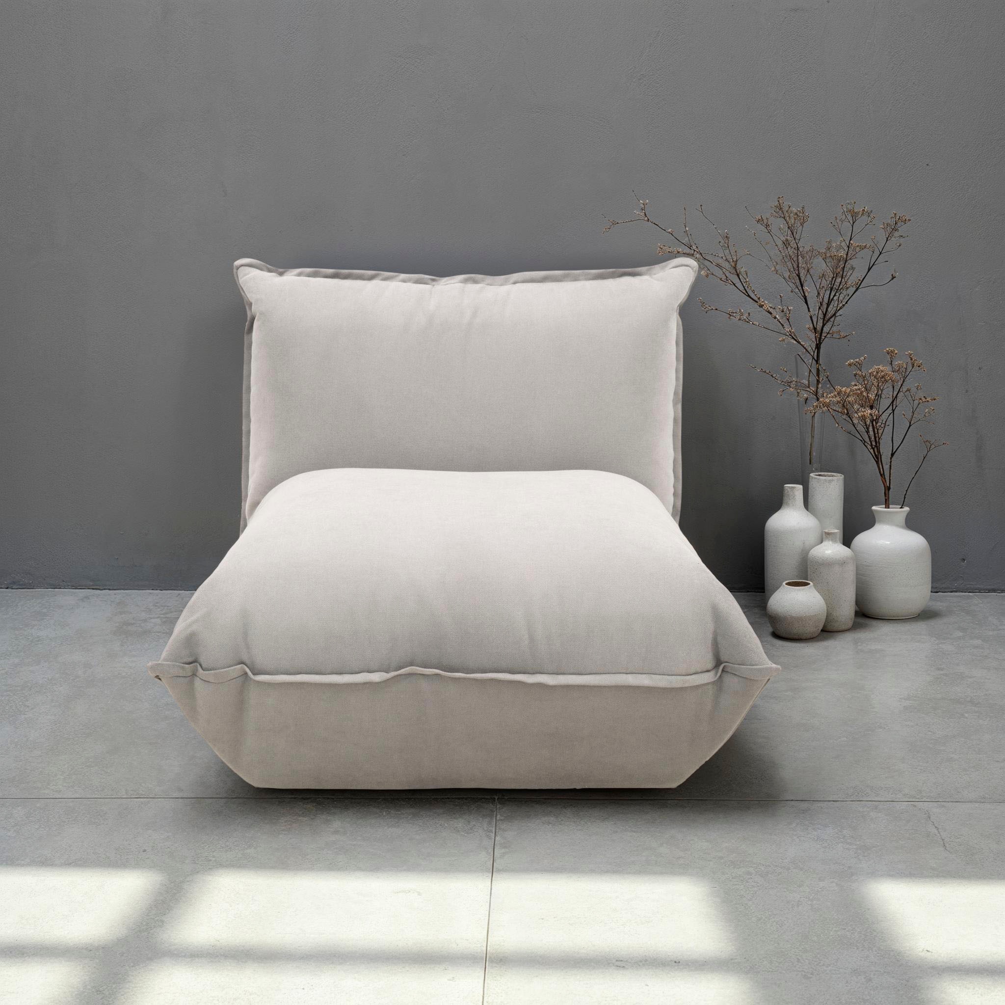Image of DOMO collection Sessel "Nantes Loungesessel, Wohlfühlsessel mit 360 Drehfunktion" hochwertig gepolstert mit Federkern, Struktur weich, grau