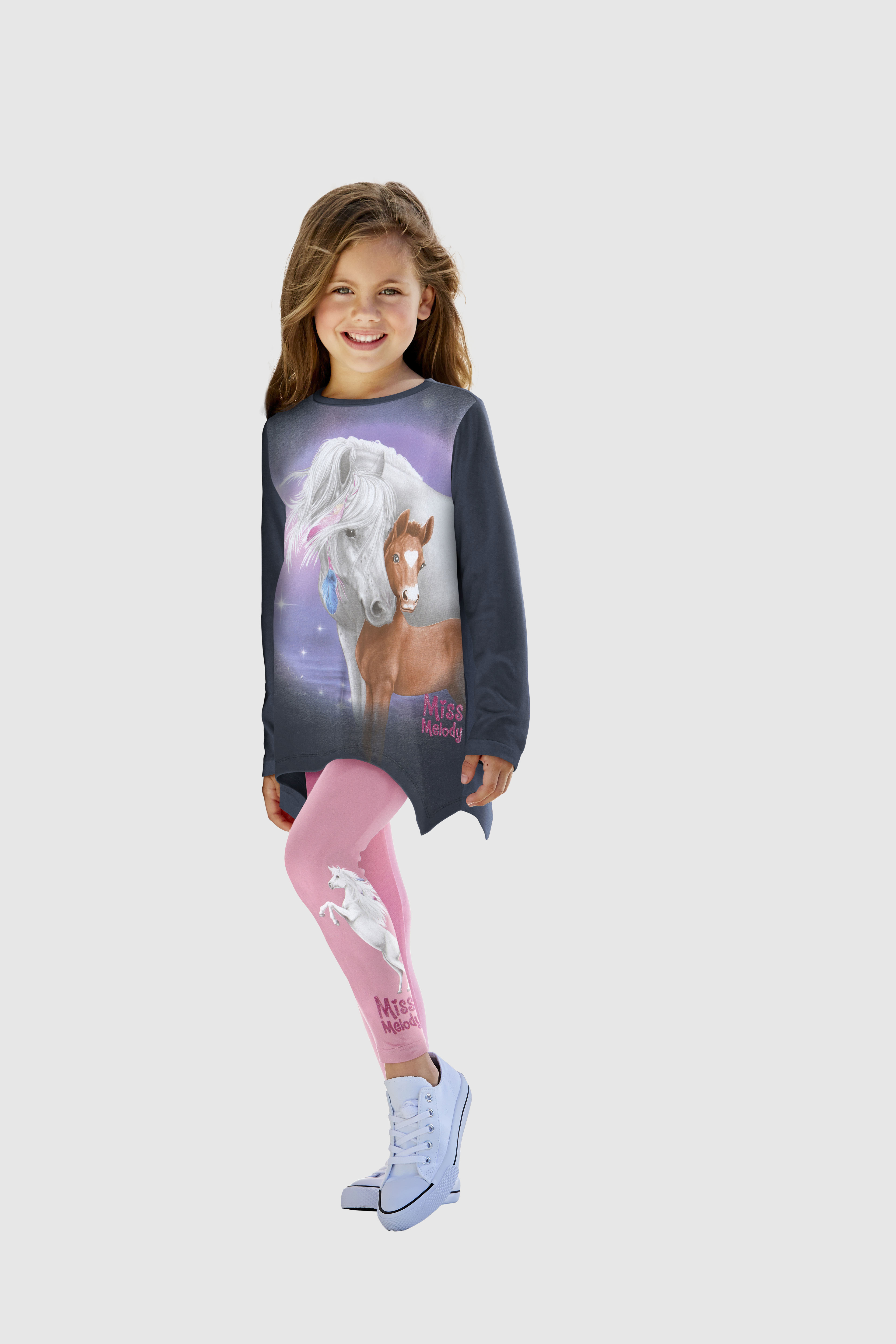 Langarmshirt & Leggings, (Set, 2 tlg.), mit tollen Pferdedrucken
