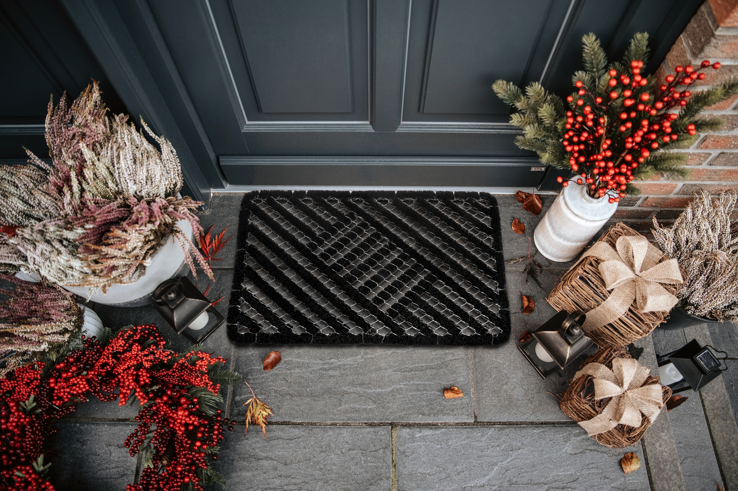 HANSE Home Fussmatte »Grid Brushes Mat, Türmatte«, rechteckig, 33 mm Höhe, Gitter, Robust, Bürsten, Innen, Aussen, Schmutzabtreter, Wetterfest