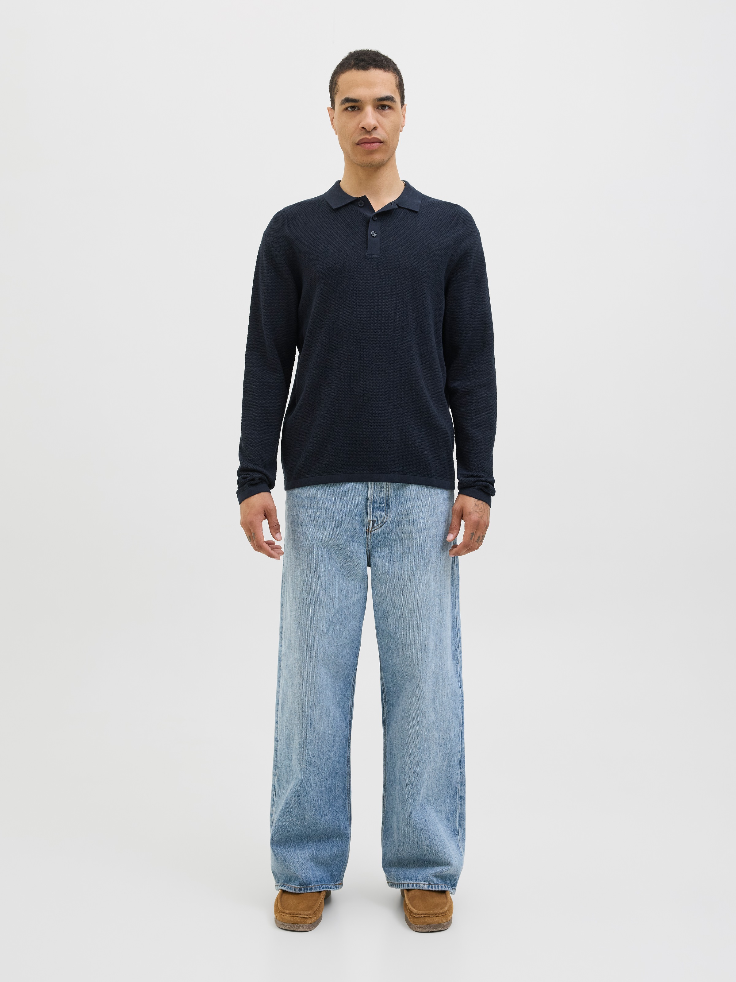Jack & Jones Strickpullover »JJEGEORGE KNIT POLO LS SN«