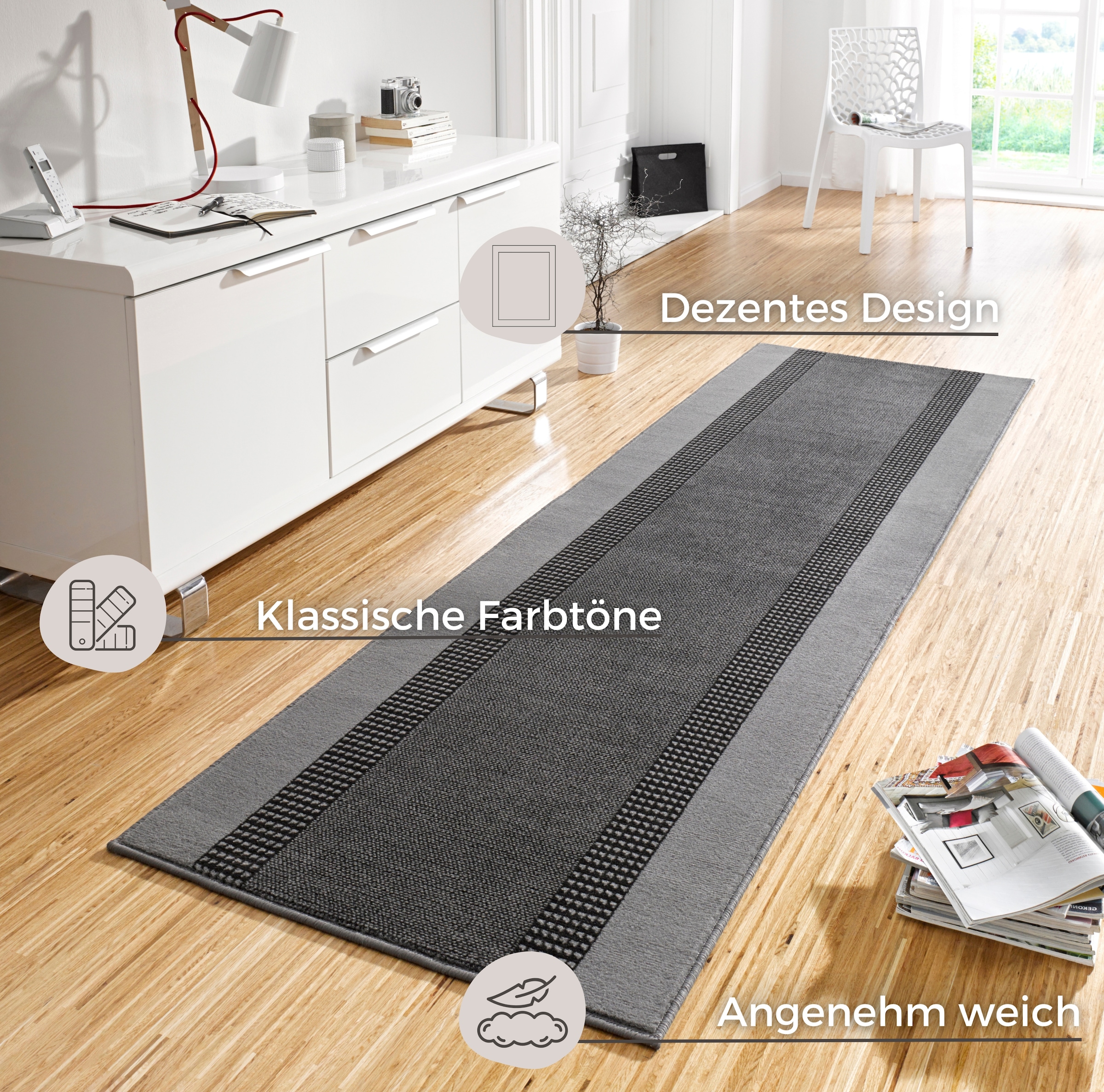 HANSE Home Teppich »Band«, rechteckig, Kurzflor, Weich, Wohnzimmer, Schlafzimmer, Esszimmer Küche, Flur