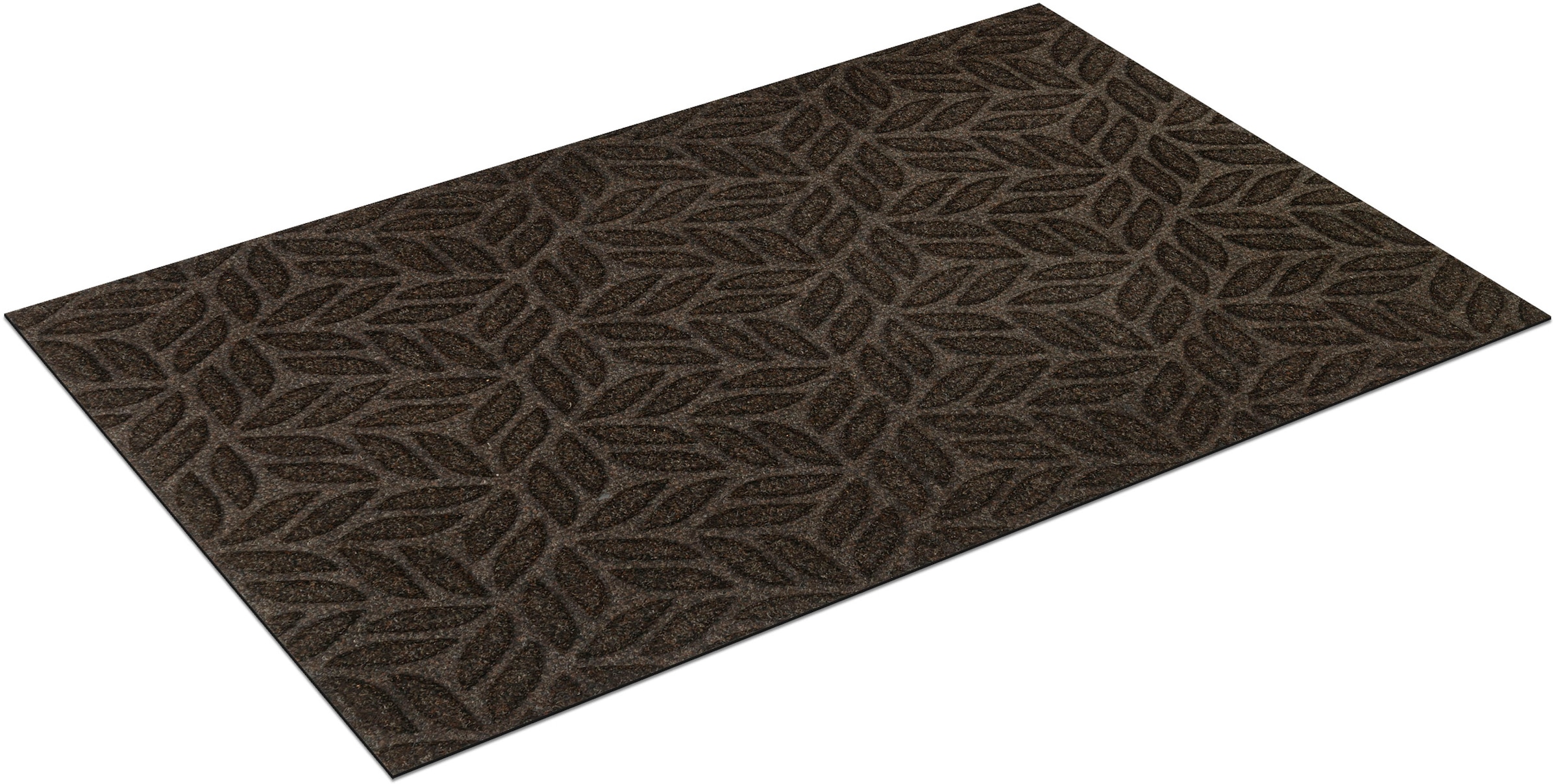 Image of wash+dry by Kleen-Tex Teppich "DUNE Leaves Dark Brown" rechteckig 8 mm Höhe
