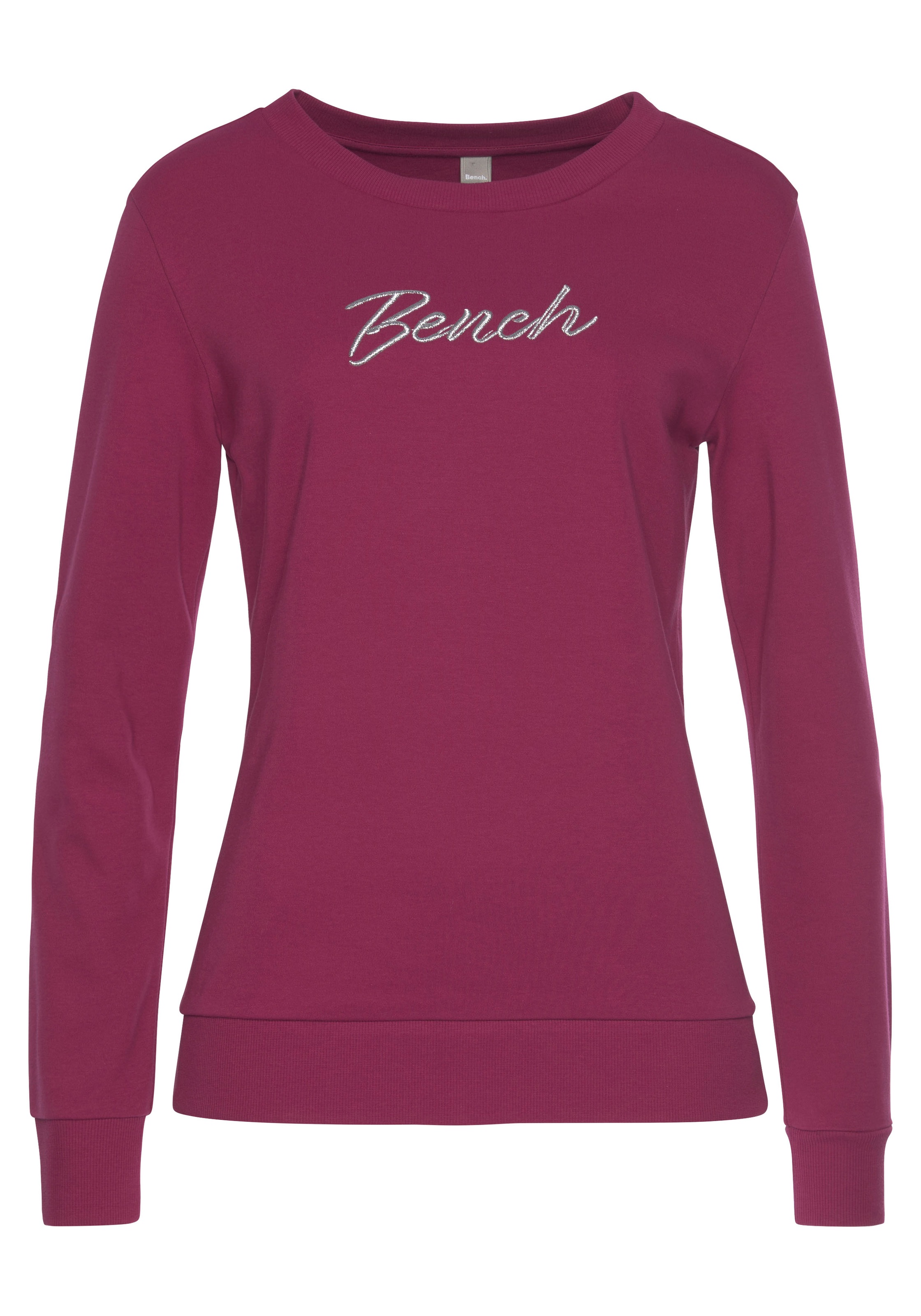 ♕ Bench. Loungewear Sweatshirt, mit glänzender Logostickerei, Loungewear,  Loungeanzug versandkostenfrei bestellen