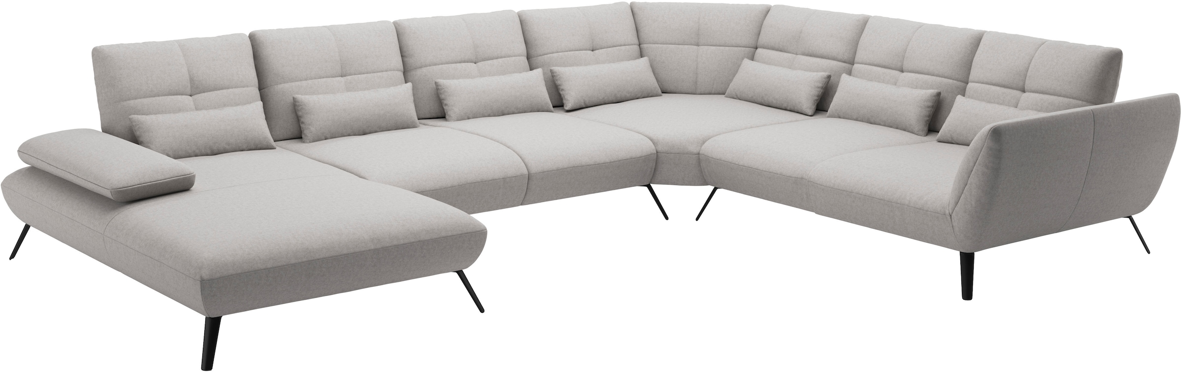 PLACES OF STYLE Wohnlandschaft »Mikado U-Form« inkl. Sitztiefenverstellung und Armteilverstellung