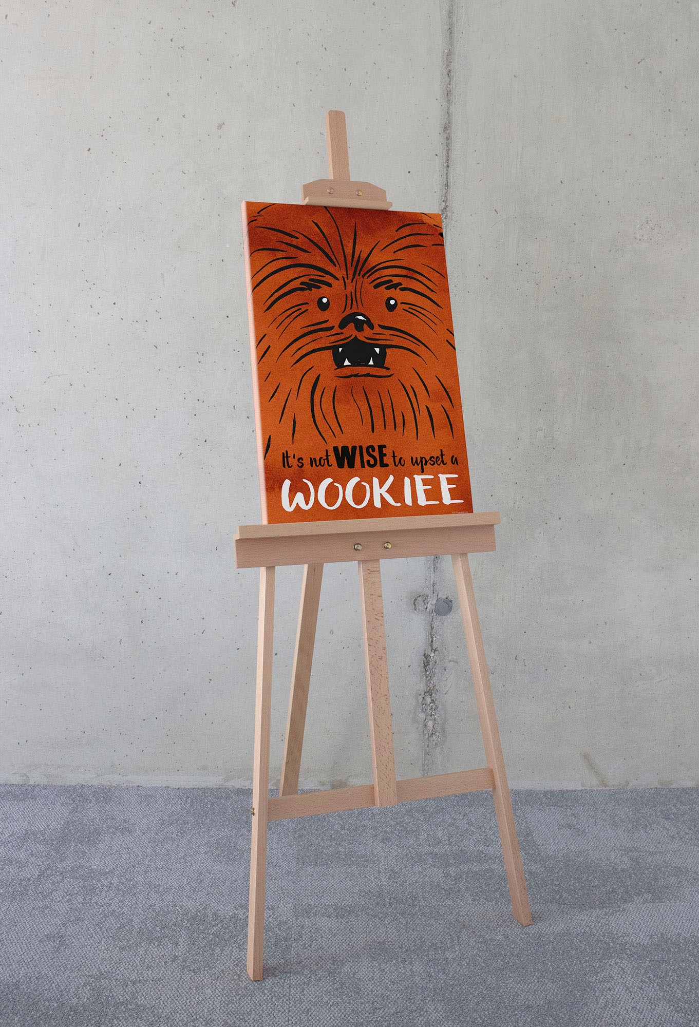 Image of Komar Leinwandbild "Star Wars Don´t Upset Wookiee - Grösse 40 x 60 cm" Disney 40 x 60 cm (Breite x Höhe), 1 Stk. tlg. Keilrahmenbild mit Echtholzrahmen, Kinderzimmer