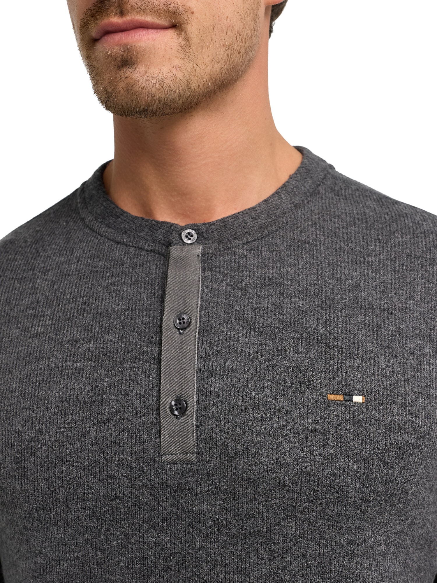 Indicode Sweat-shirt »INDorburn Grandad«, Materialmix, regular fit
