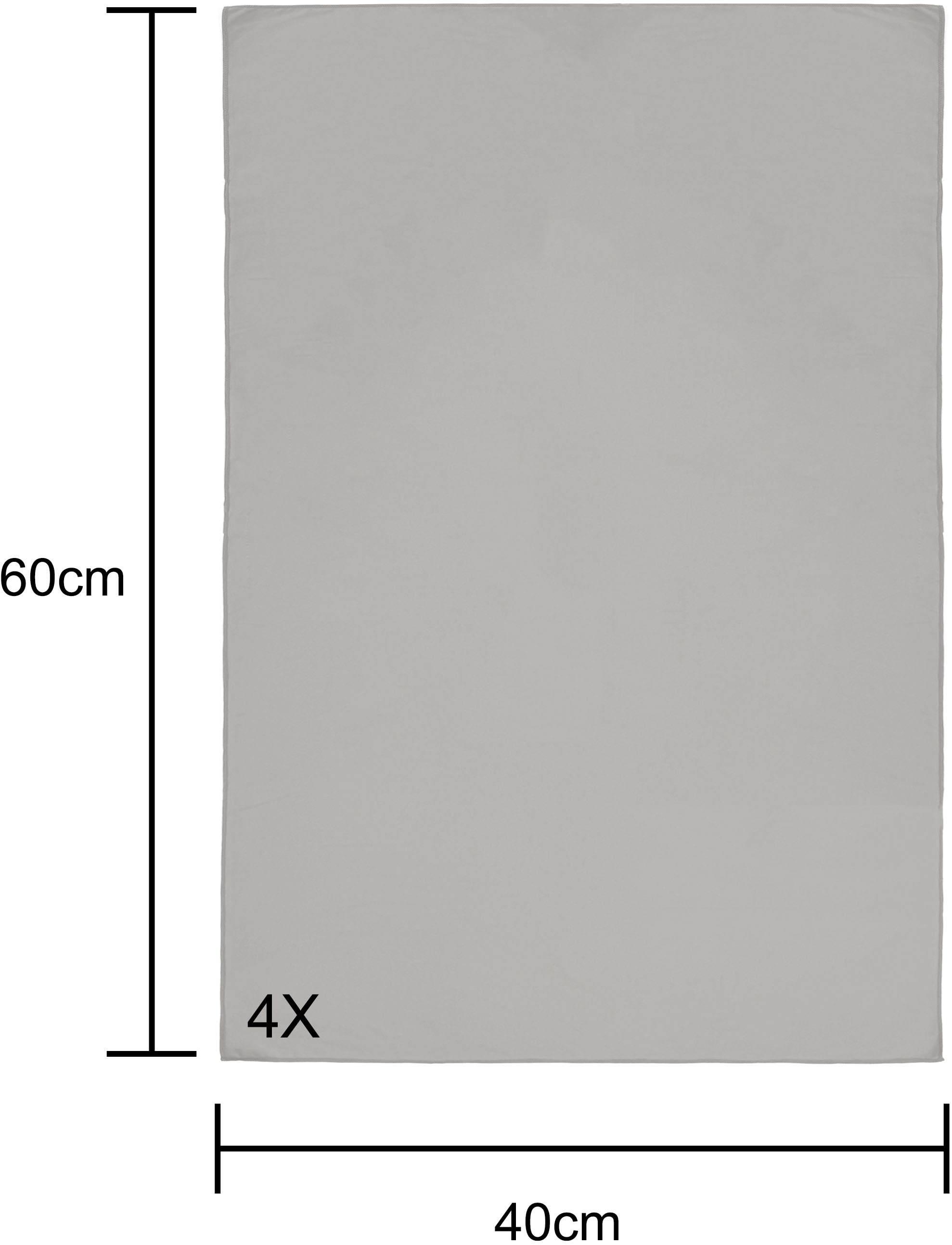 my home Handtücher »Xavi, 4 Teile, ideal als Sporthandtuch, Reisehandtuch, Strandtuch« diverse Grössen, sehr leicht, kompakt, schnelltrocknend, Mikrofaser