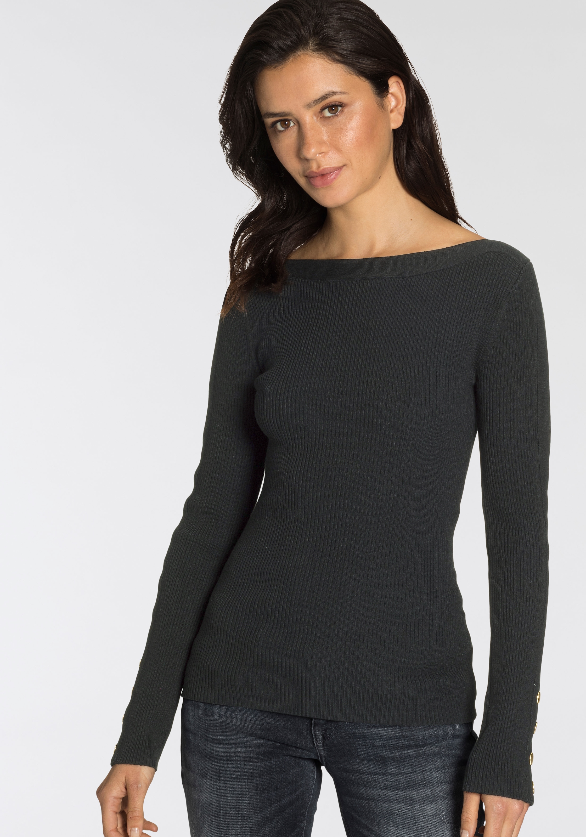 Melrose Pull en tricot aus Rippqualität mit Knöpfen