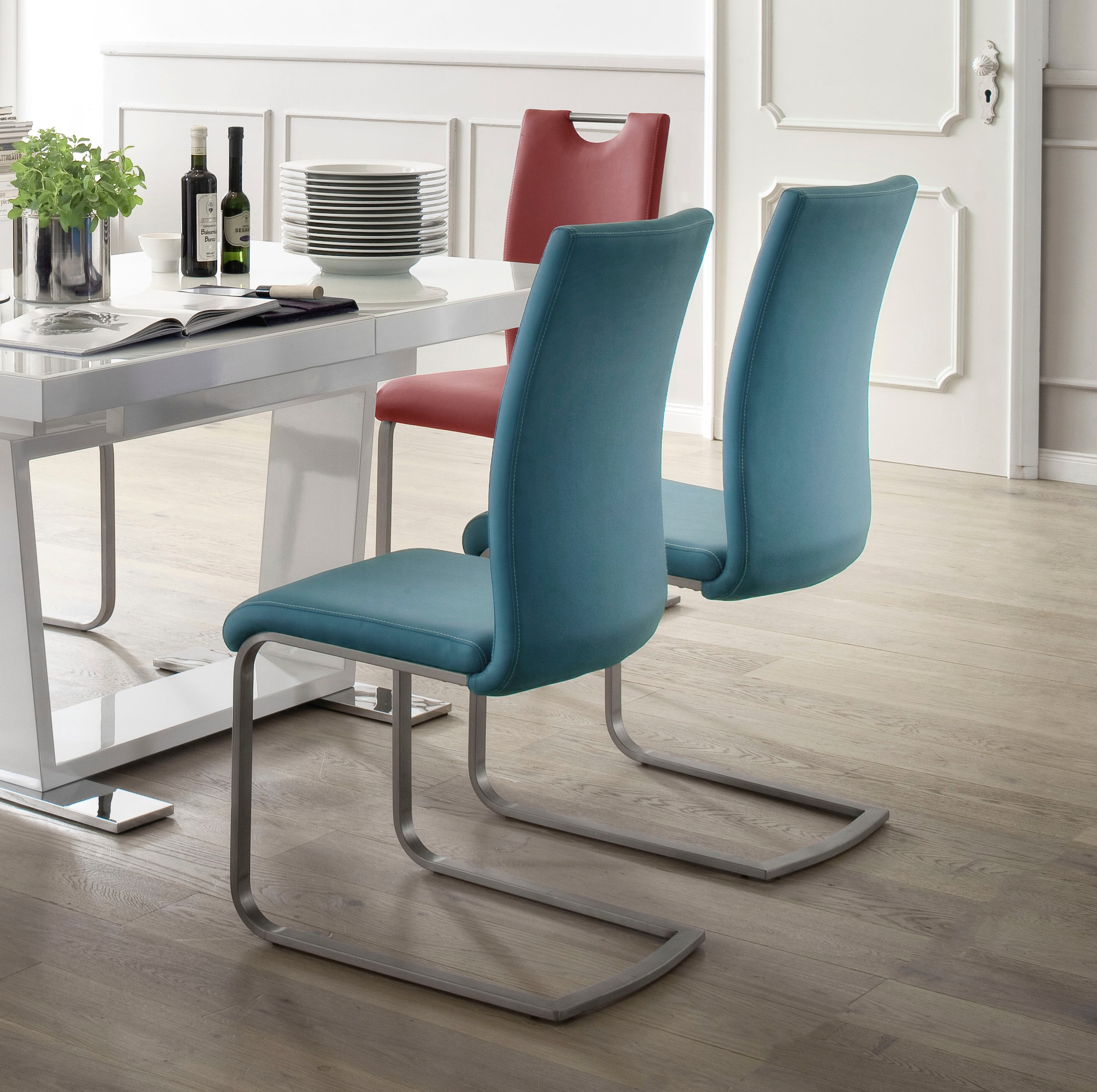 MCA furniture Freischwinger »Paulo«, (Set), 4 St., Kunstleder, Stuhl belastbar bis 120 kg