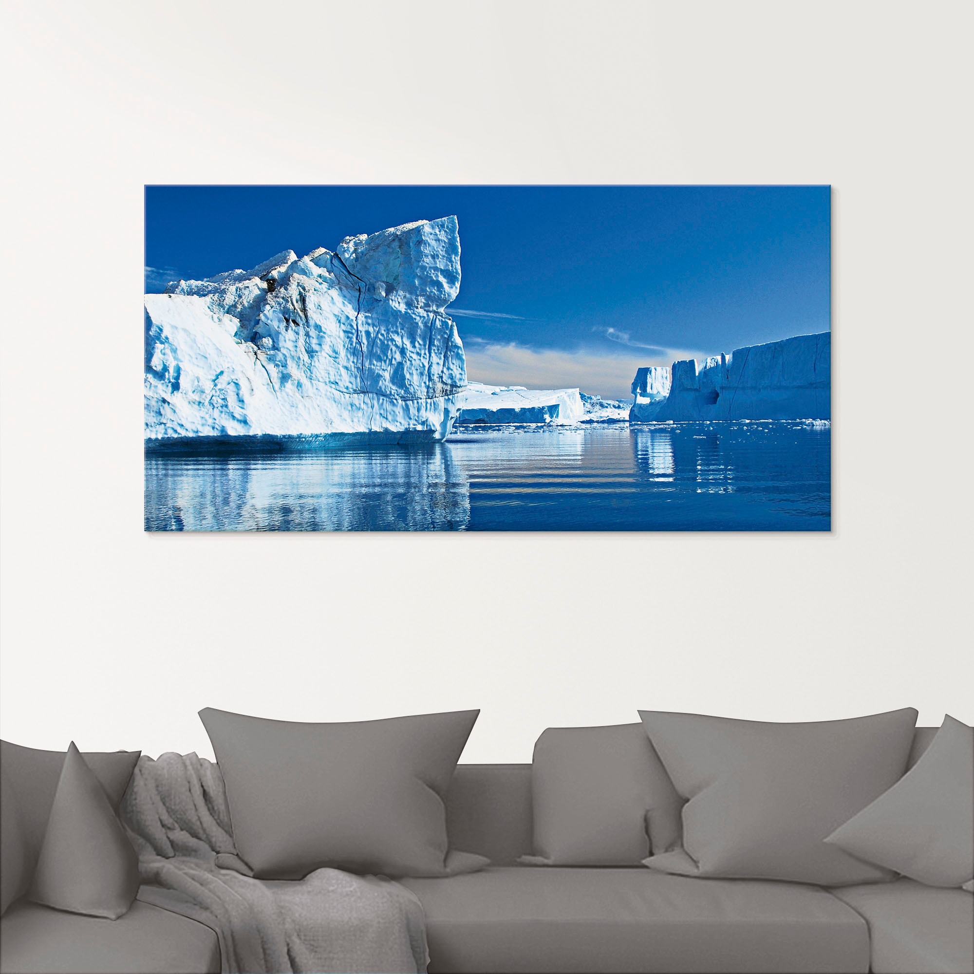 Image of Artland Glasbild "Eisberge - Diskobucht - Grönland" Arktis 1 Stk. tlg. in verschiedenen Grössen