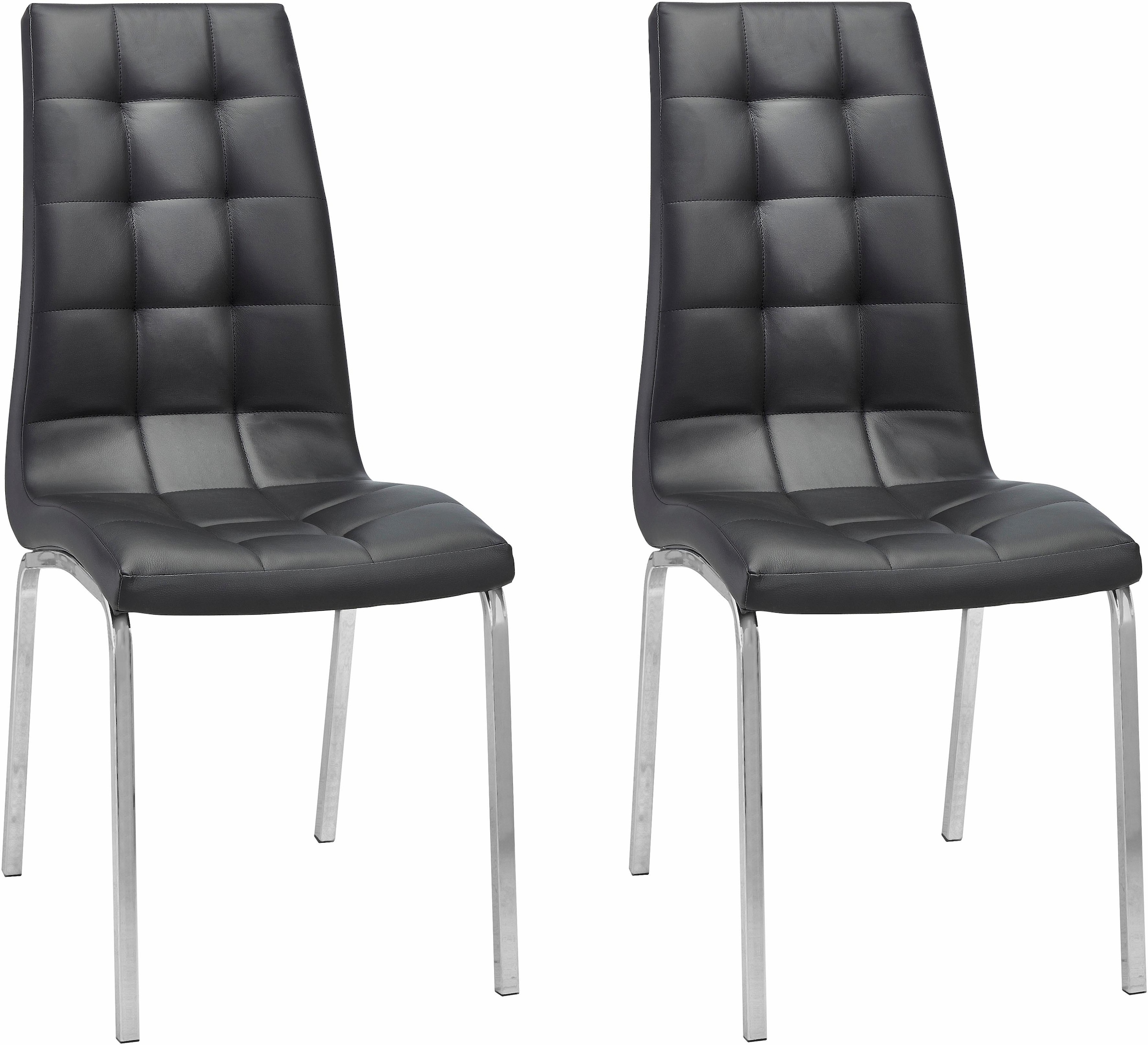 Image of GOODproduct 4-Fussstuhl "Lila" (Set) 2 Stk.(2 Stück) Bezug in Kunstleder, verchromtes Metallgestell