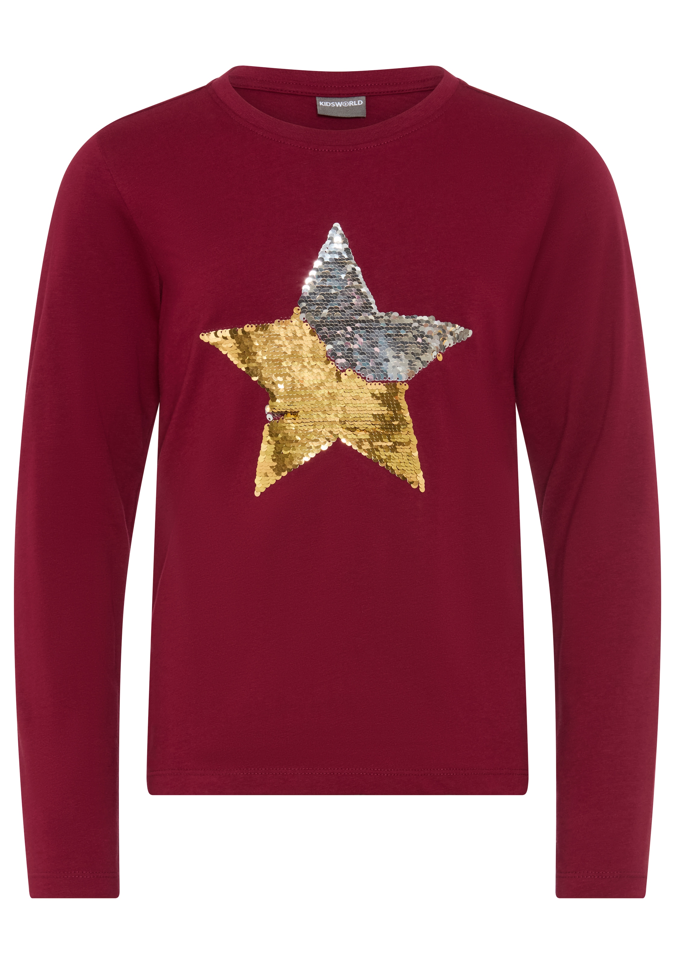 KIDSWORLD T-shirt à manches longues »STERN« Manches longues, coupe cintrée, avec paillettes scintillantes