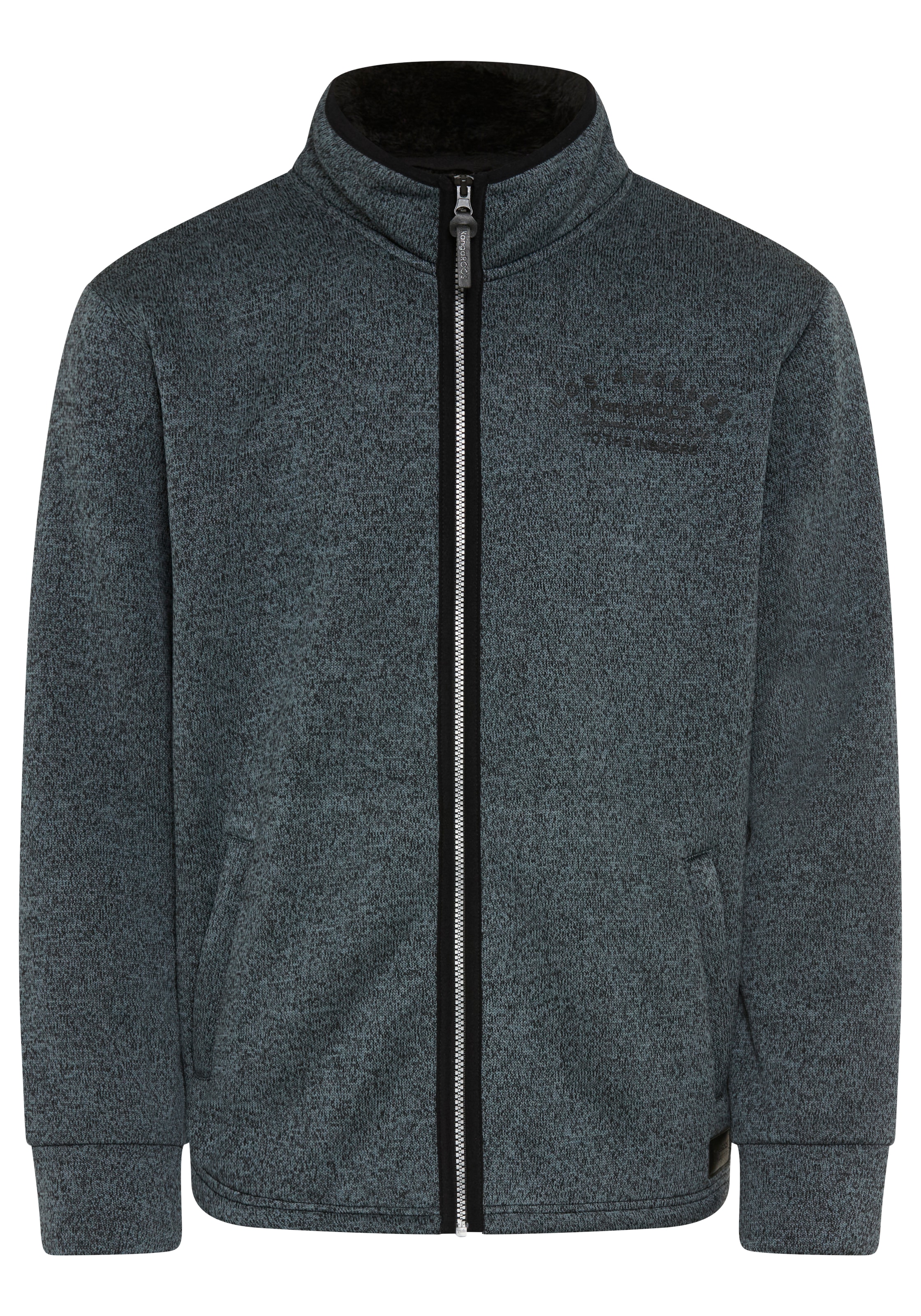 KangaROOS Strickfleecejacke Strick Fleece innen mit Teddy Fell für den Übergang