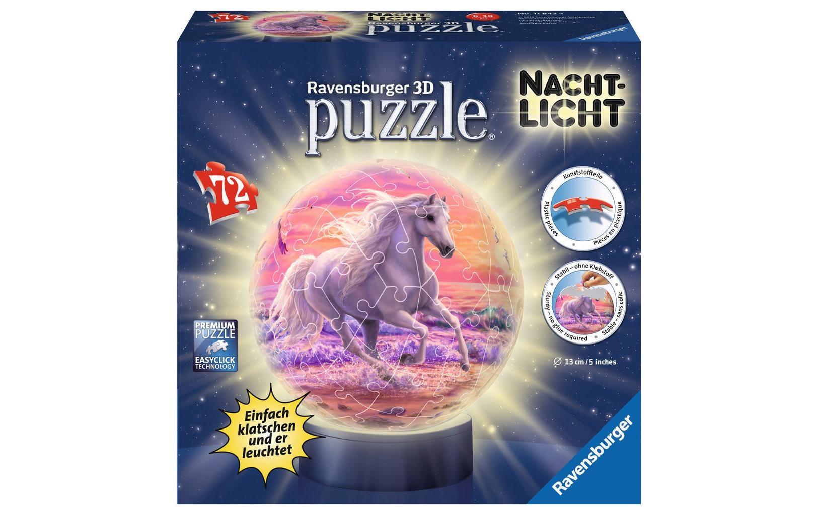 Ravensburger 3D-Puzzle »Pferde am Strand Nachtlicht«