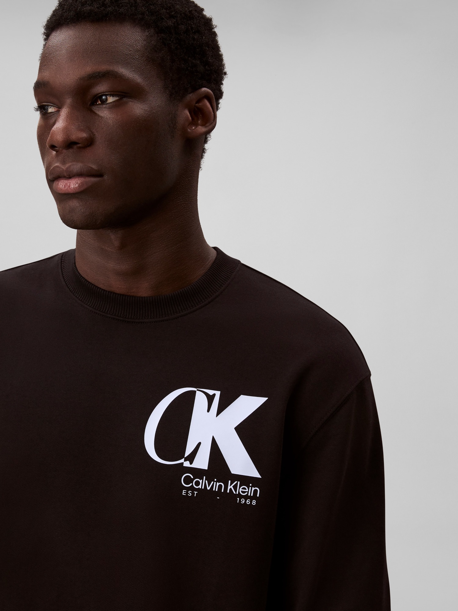 Calvin Klein Sweatshirt »LS EU 350TERRY CK OVERLAP GRAPHI«, Rundhalsausschnitt, regular fit