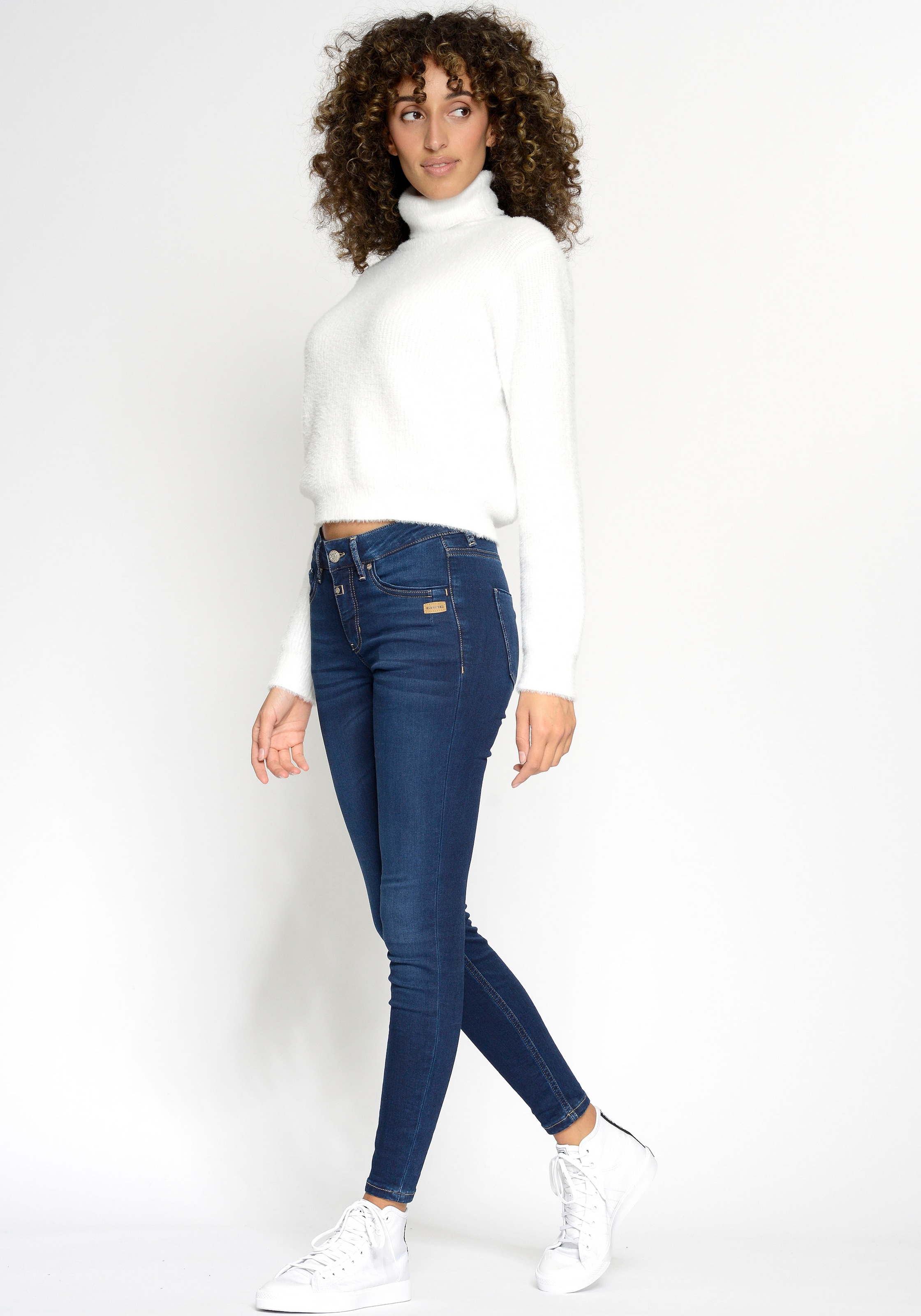 kaufen ♕ versandkostenfrei Skinny-fit-Jeans »94LAYLA«, mit GANG Used-Effekten