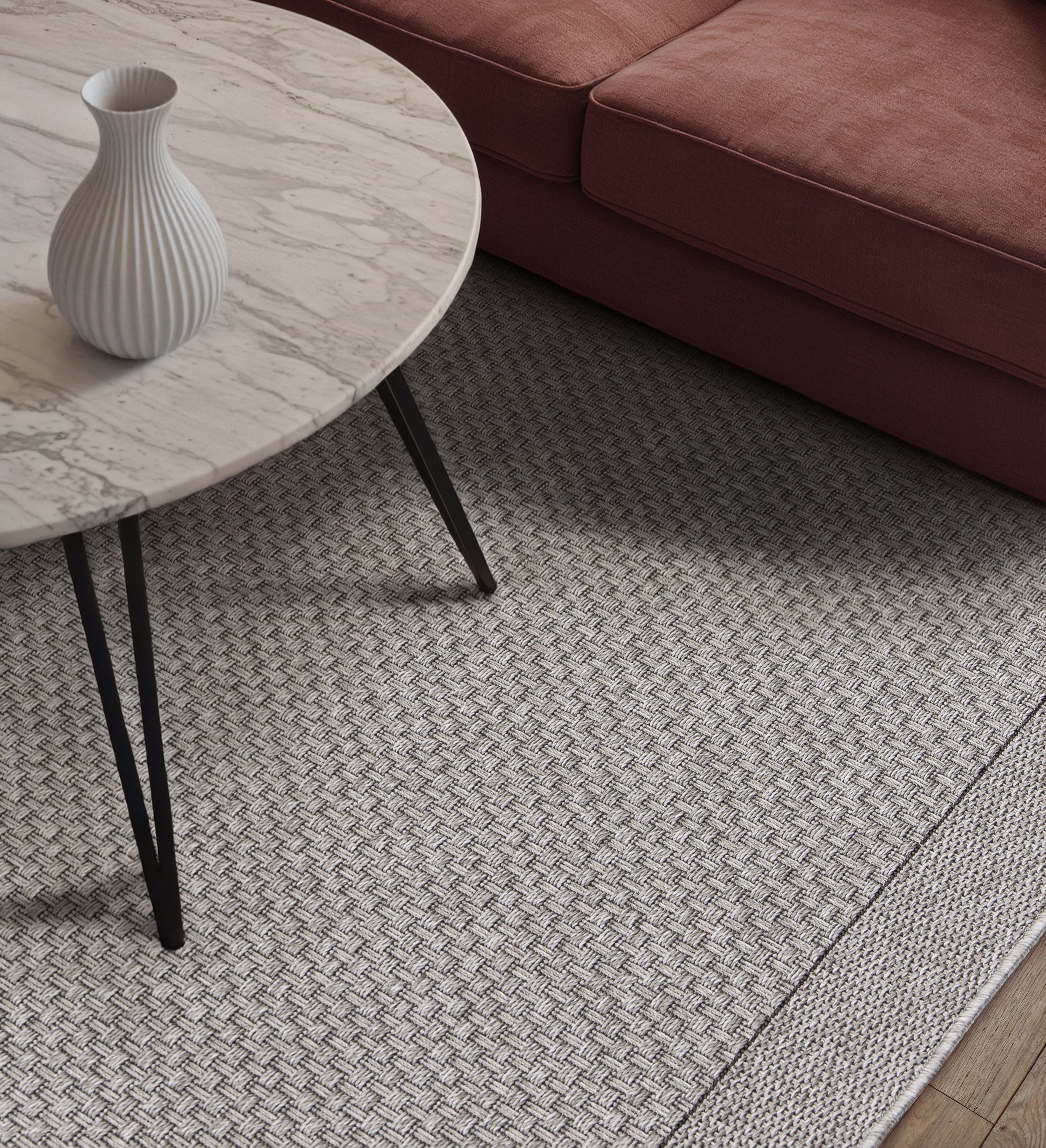 GOODproduct Teppich »Arona, Sisal-Optik mit Bordüre, auch für Balkon und Terrasse« rechteckig 7 mm Höhe In- und Outdoor geeignet, Wetterfest & UV-beständig