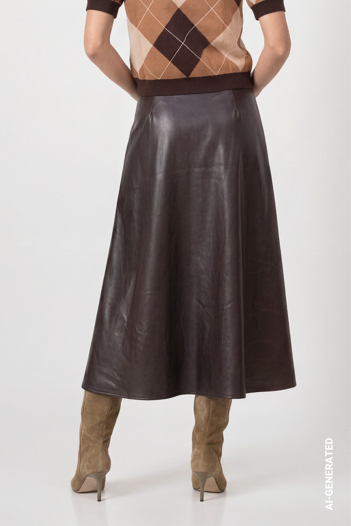 Monari Lederimitatrock »Rock Lederimitat« Regular fit mit seitlichem Reissverschluss