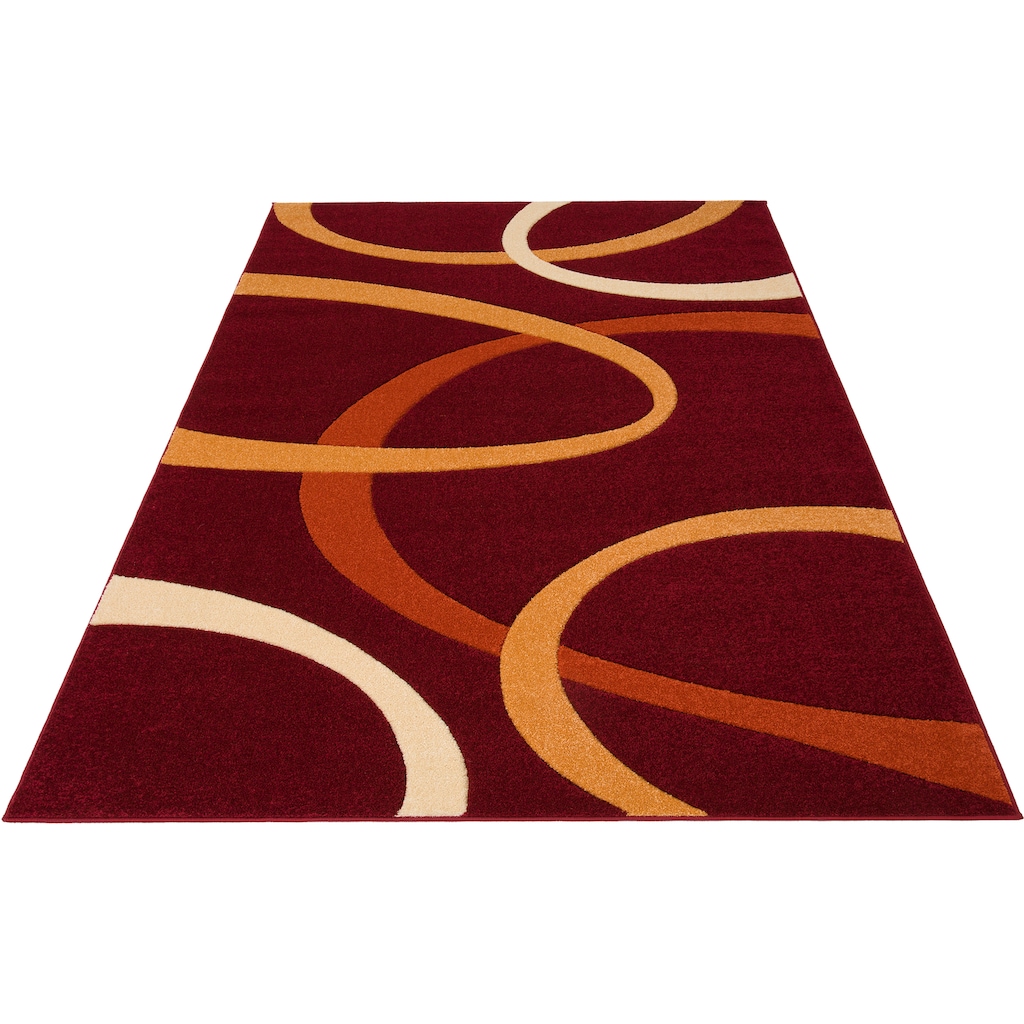 my home Teppich »Bill«, rechteckig, mit handgearbeitetem Konturenschnitt, Kurzflor, elegant, 3D-Design
