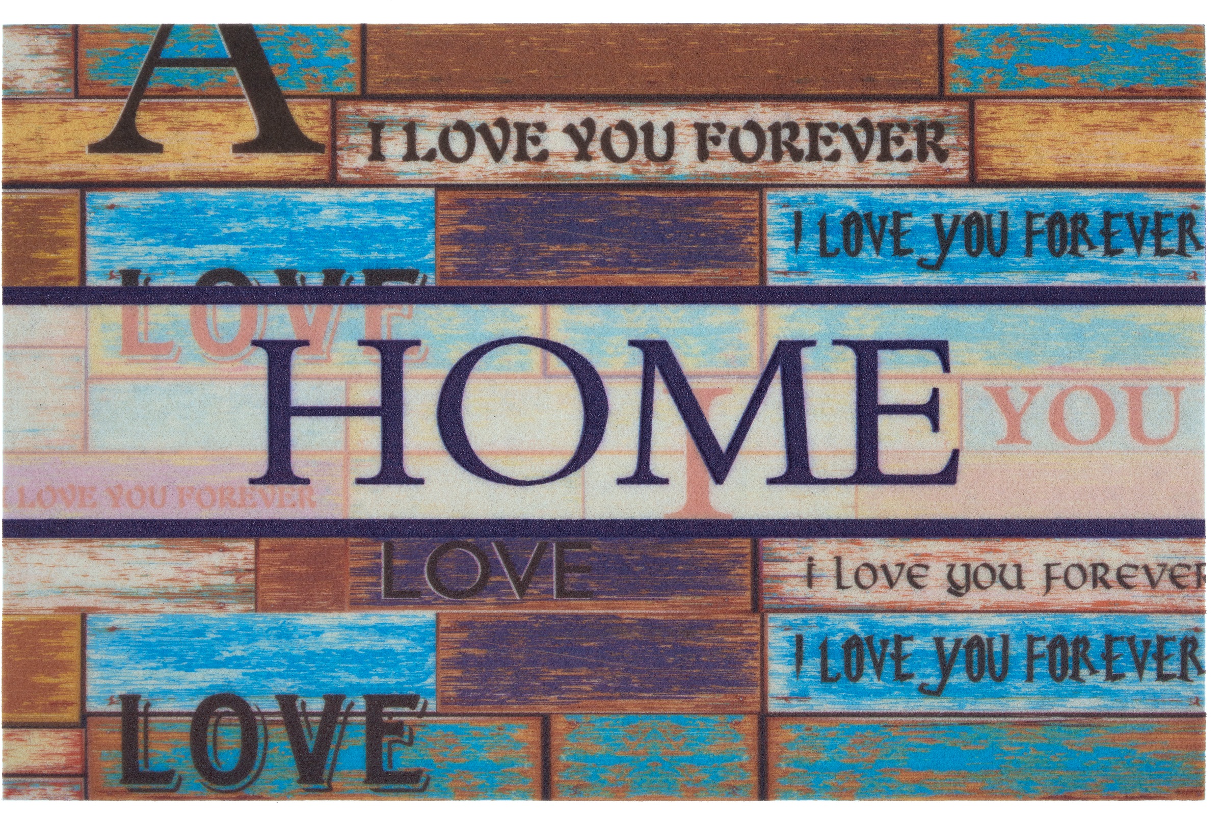 Image of Home affaire Fussmatte »Home love«, rechteckig, 6 mm Höhe, In und Outdoor geeignet, mit Spruch, Schrift Design, Robust, Pflegeleicht, Rutschfest, Schmutzfang bei Ackermann Versand Schweiz