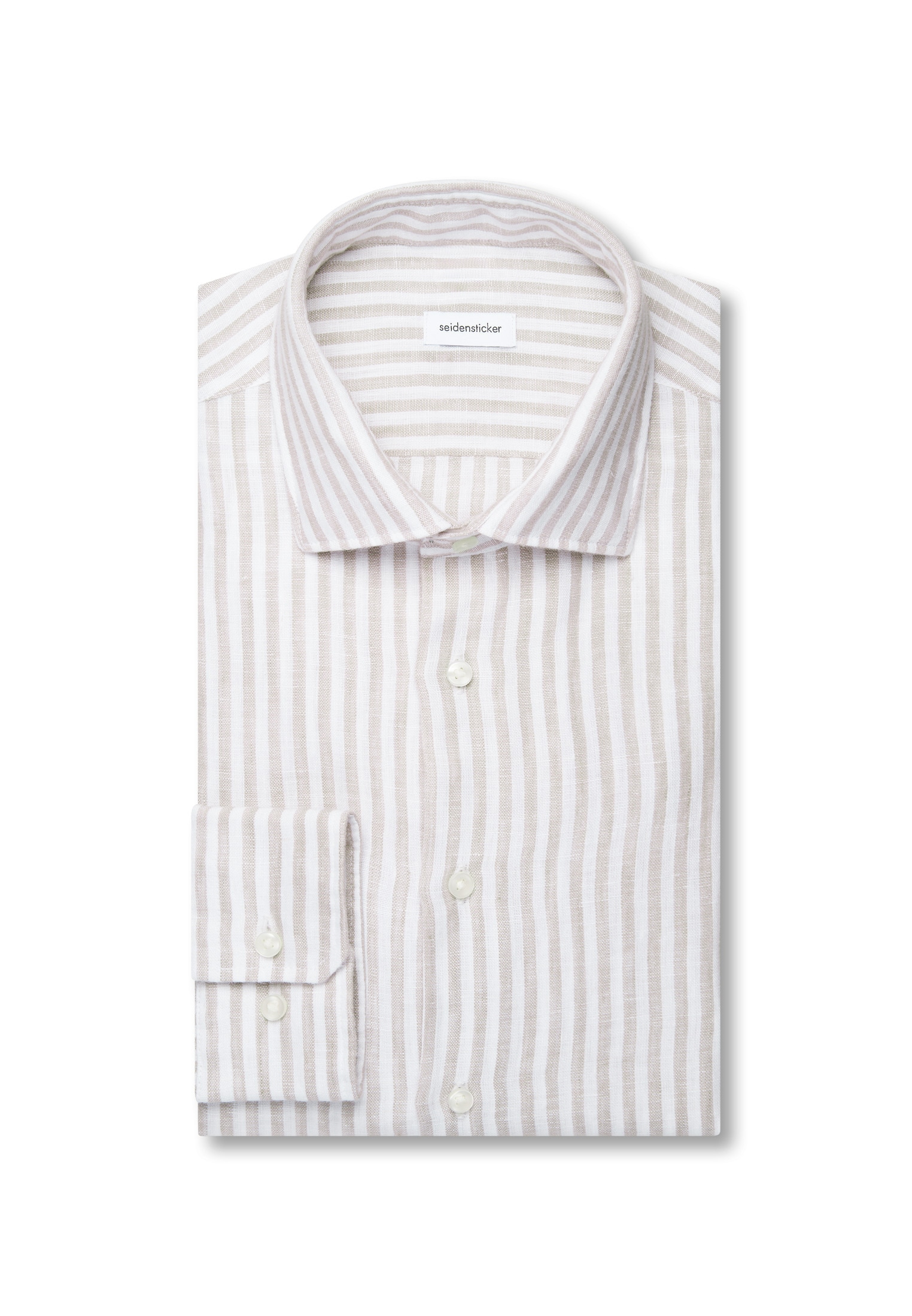 seidensticker Chemise en lin »Schwarze Rose« Col Kent 1/1 façonné rayé
