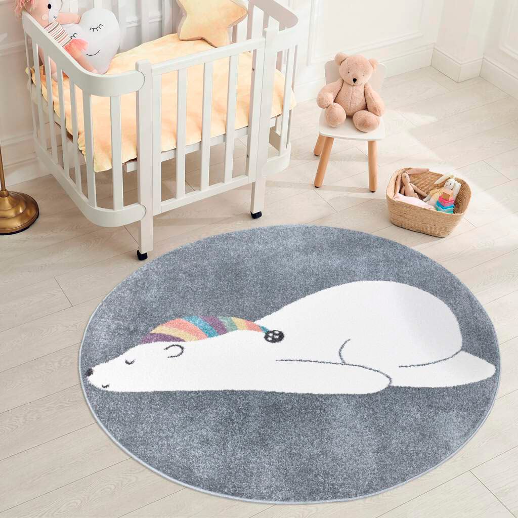 Image of Carpet City Kinderteppich "ANIME921" rund 11 mm Höhe Kinderzimmer Teppich Modern mit lustigen Cartoon-Figuren, Multi