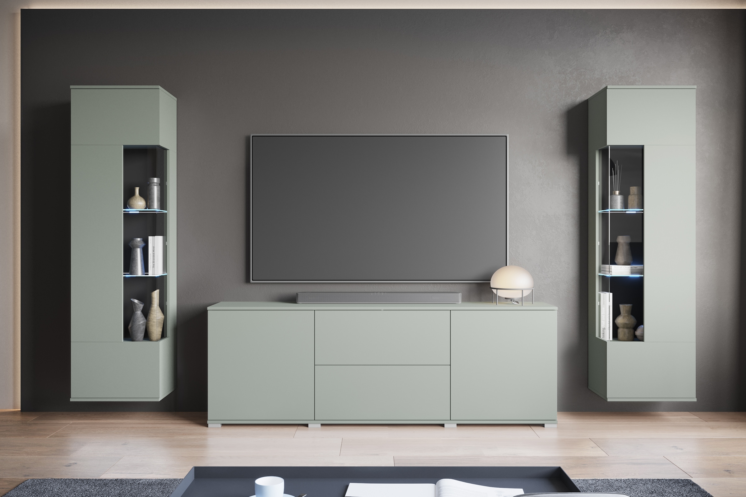 GOODproduct Wohnwand »KENIA« Komplett-Set, 3 Stk. tlg.