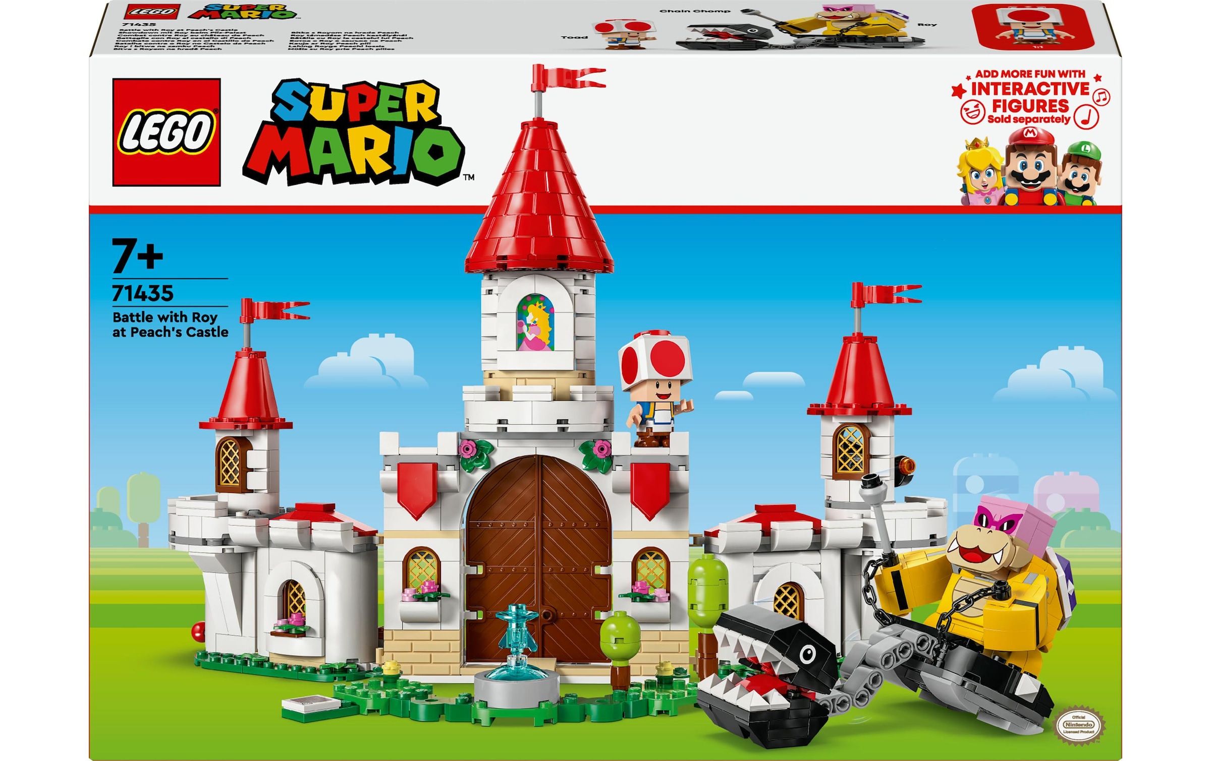 Konstruktionsspielsteine »Super Mario Showdown mit Roy beim Pilz-Palast 71435«, (738 St.)