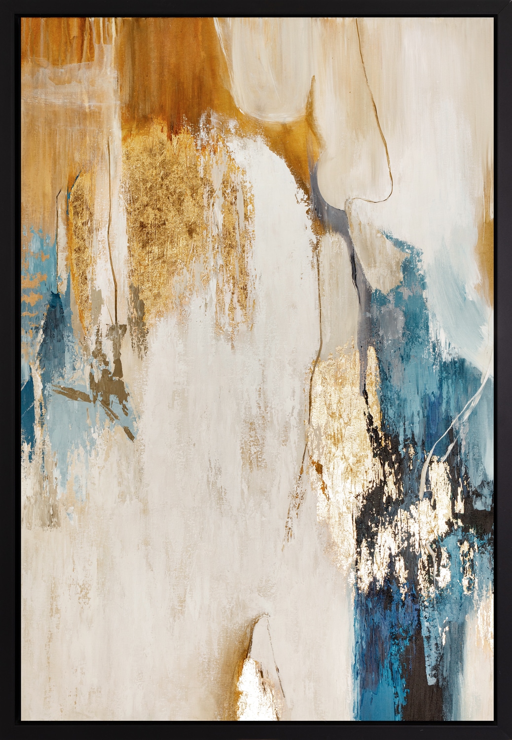 queence Tableau sur toile »Abstrakt Beige und Gold« Abstrait | Abstrait | Art | Moderne finition avec cadre à joint creux