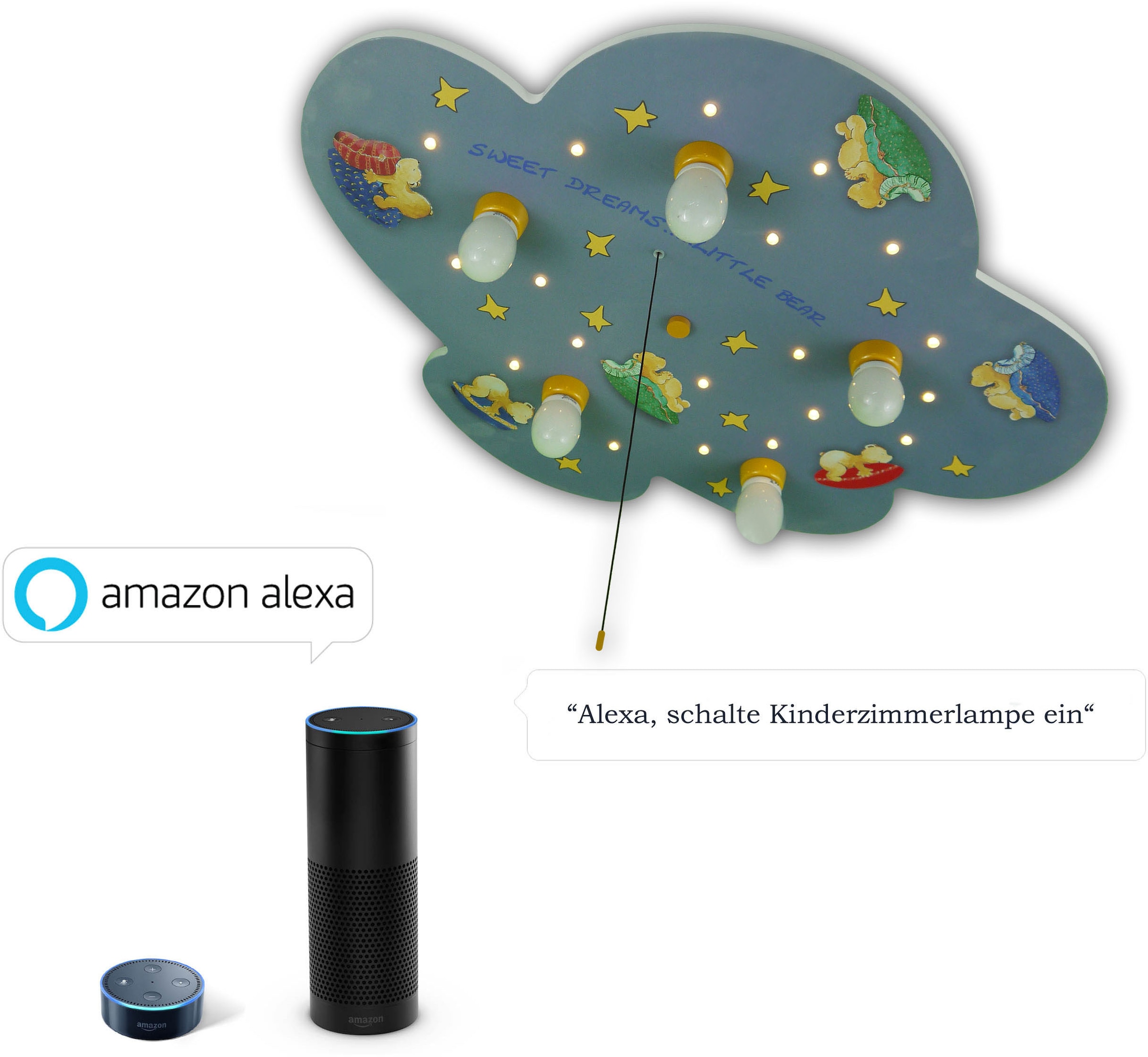 Alexa \'Amazon flammig-flammig, Bärchen«, 5 Wolke Deckenleuchte kompatibel\' niermann kaufen »Wolke Bärchen Deckenleuchte