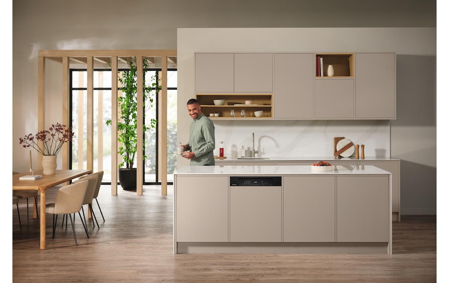 Miele teilintegrierbarer Geschirrspüler »G 17710-60 SCi AutoDos Obsidianschwarz«, 14 Massgedecke