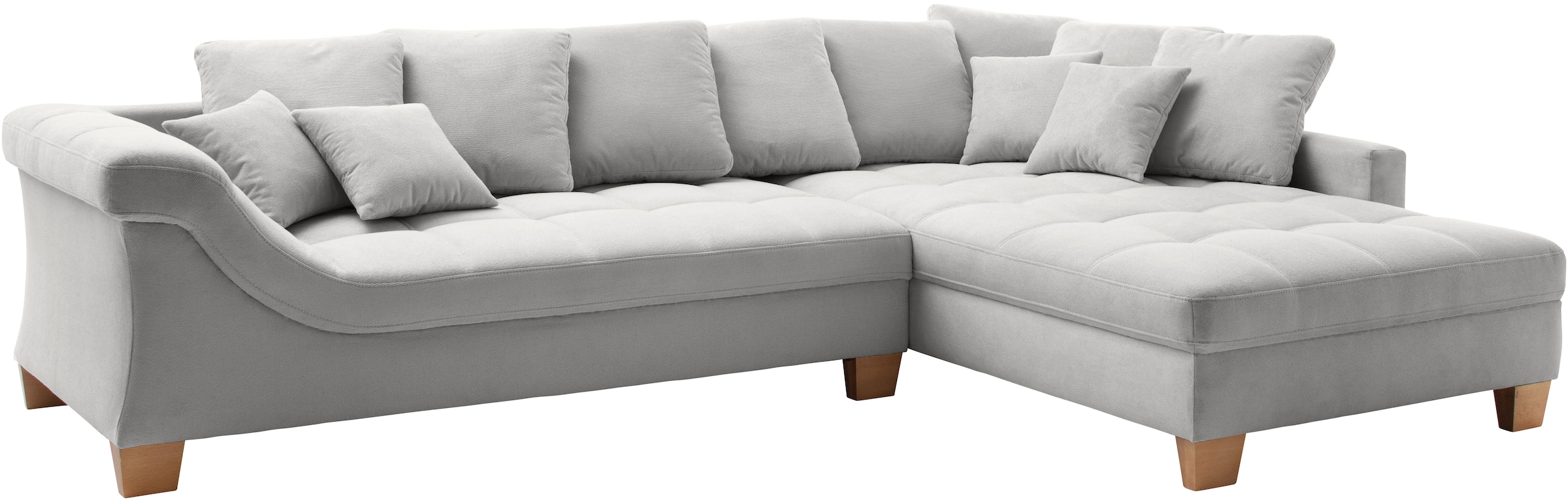 Mr. Couch Ecksofa »Bologna, L-Form, mit Holzfüssen« wahlweise mit Kaltschaum