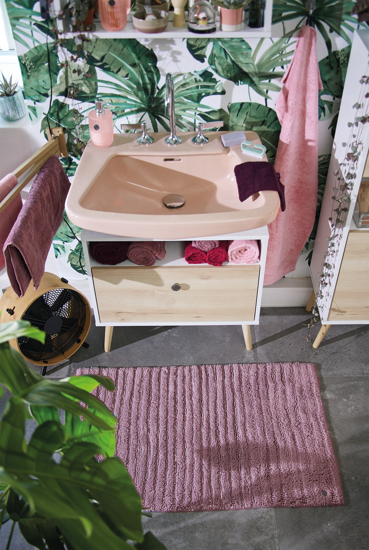 TOM TAILOR HOME Badematte »Cotton Stripes«, rutschhemmend beschichtet, fussbodenheizungsgeeignet-strapazierfähig, Uni Farben, gestreift, reine Baumwolle, Hoch-Tief Effekt