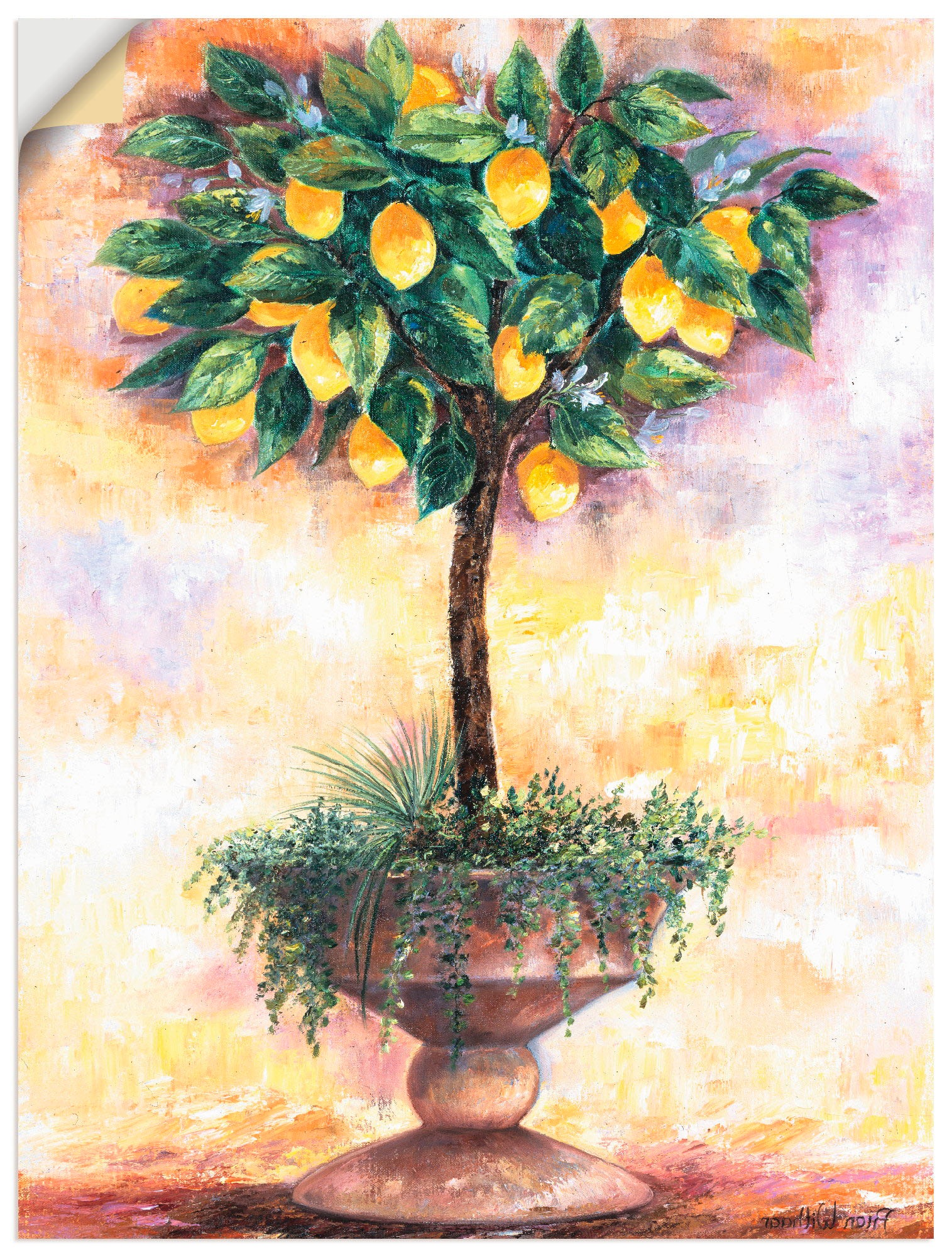 Image of Artland Wandbild »Zitronenbaum«, Bäume, (1 St.), in vielen Grössen & Produktarten -Leinwandbild, Poster, Wandaufkleber / Wandtattoo auch für Badezimmer geeignet bei Ackermann Versand Schweiz