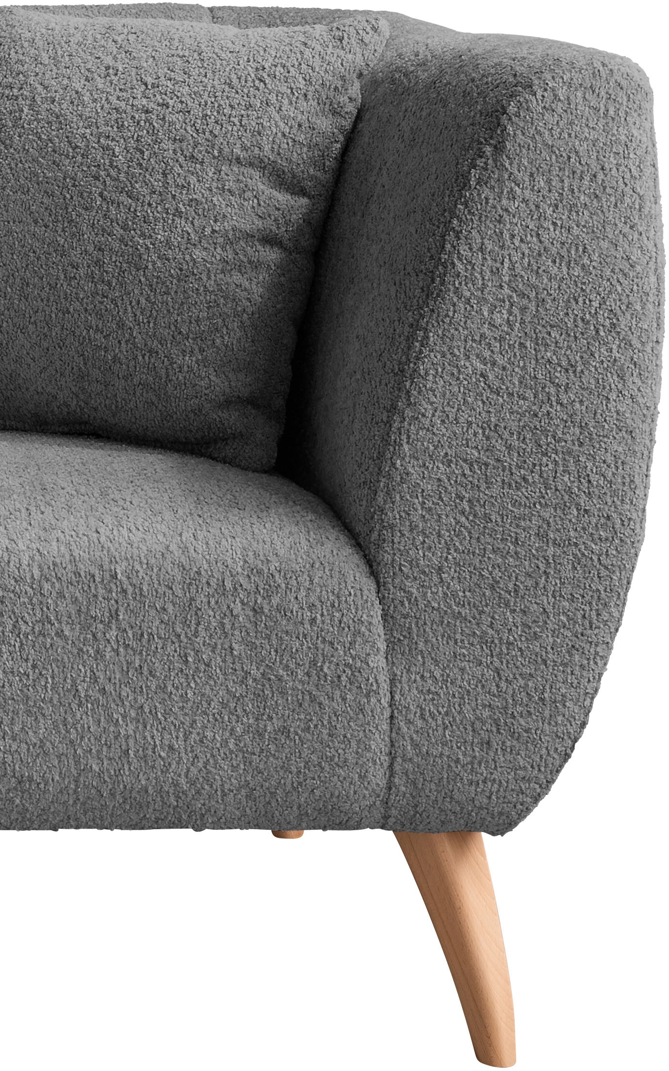 Home affaire Ecksofa »Lazio modern und bequem, schmale Armlehnen, tolle Detailverarbeitung« zwei verschiedene Fussfarben wählbar