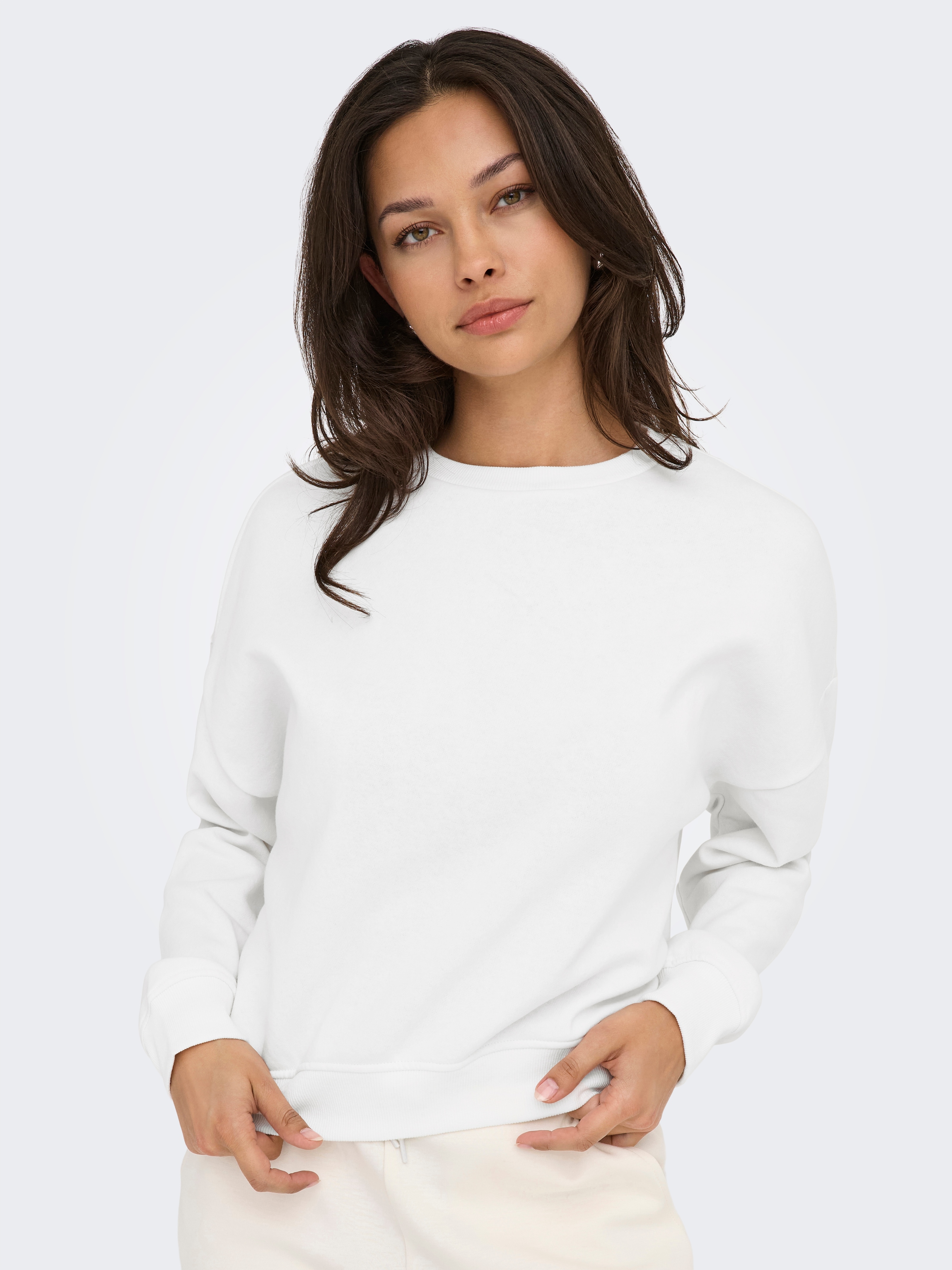ONLY Sweat-shirt »ONLSWEAT L/S CREW OVERSIZE SWT«, mélange de coton, coupe ample, col rond
