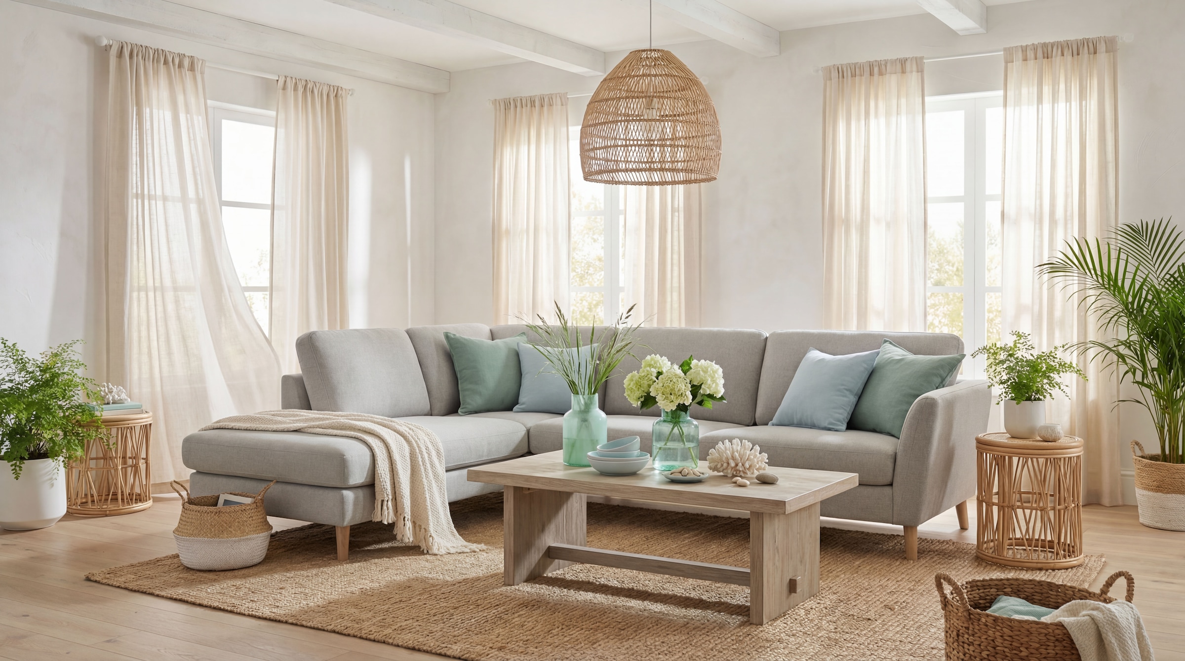 Home affaire Ecksofa »MARSEILLE 278/202 cm, L-Form, Ottom. rechts/links, verschiedene Bezüge« Massivholzbeine Eiche, Landhausstil, Wellenunterfederung