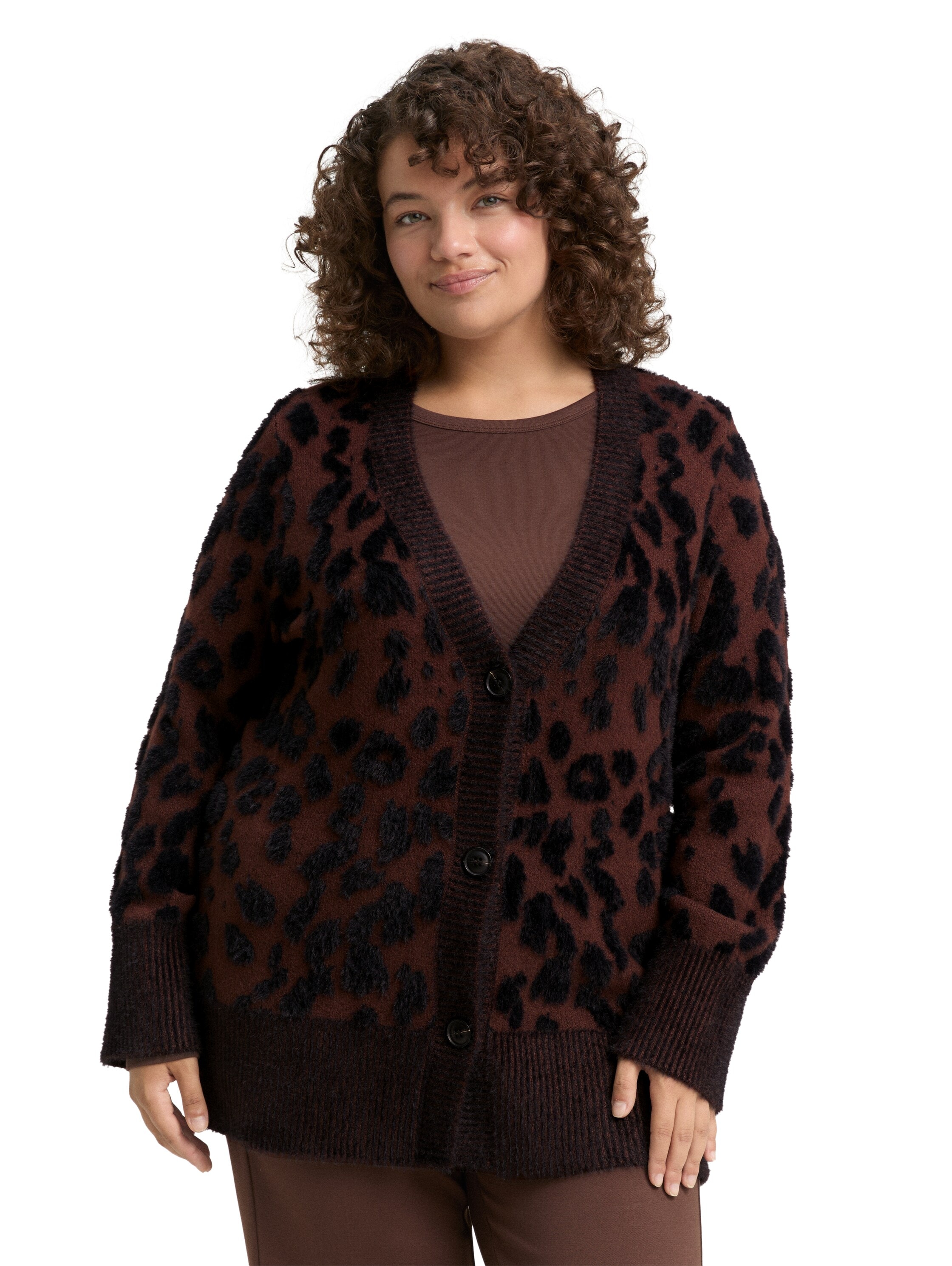 Image of TOM TAILOR PLUS Cardigan mit Leo-Print
