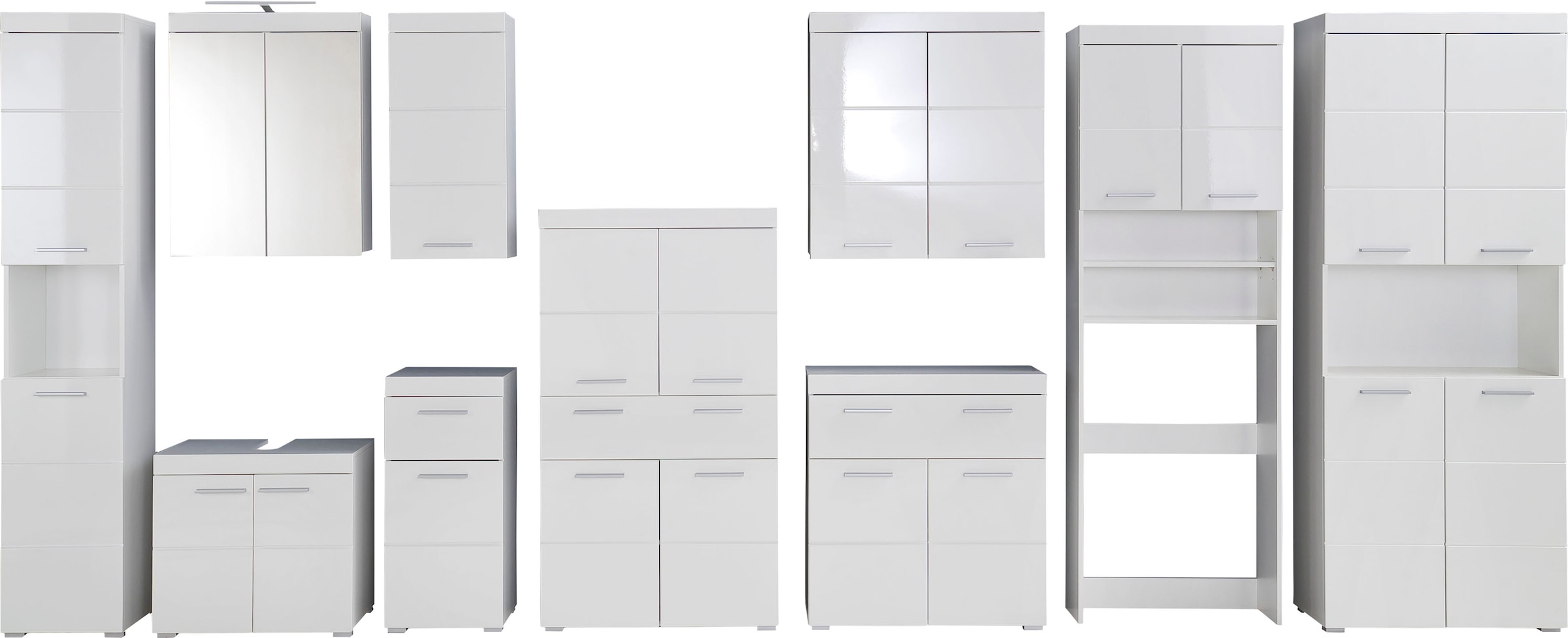 welltime Armoire pour machine à laver »Avena« Meuble sur lave-linge avec 2 compartiments - (L/P/H) 63/24/187 cm