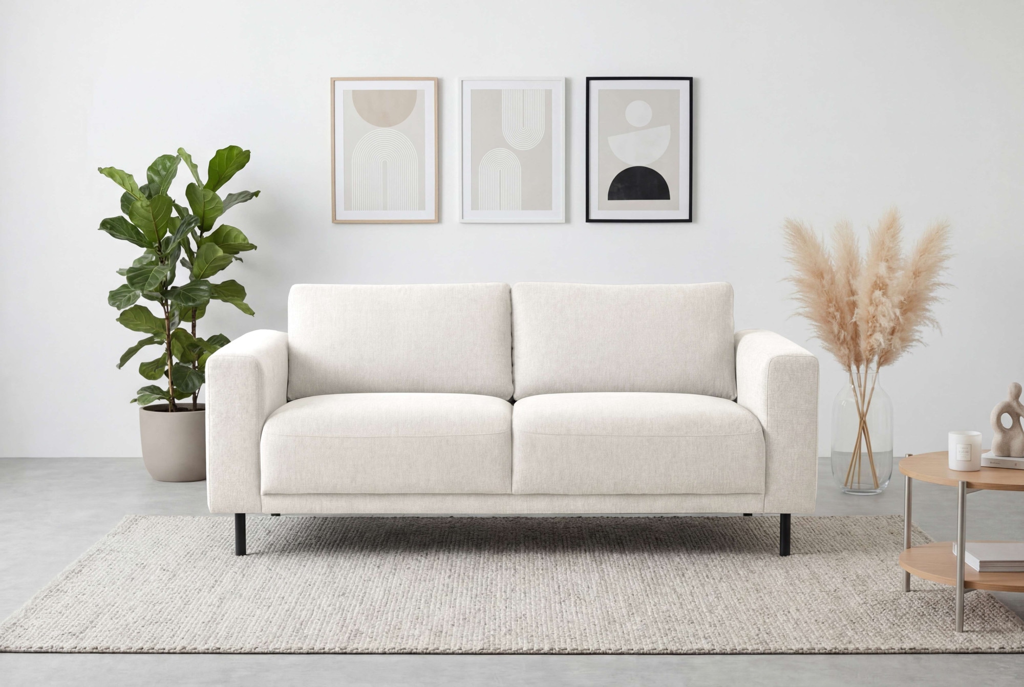 GOODproduct 2,5-Sitzer »Sveeva, Kompaktsofa, B.183 cm, schwarze Metallfüsse« langlebiger Webstoff, mit Wellenunterfederung, viele Farben