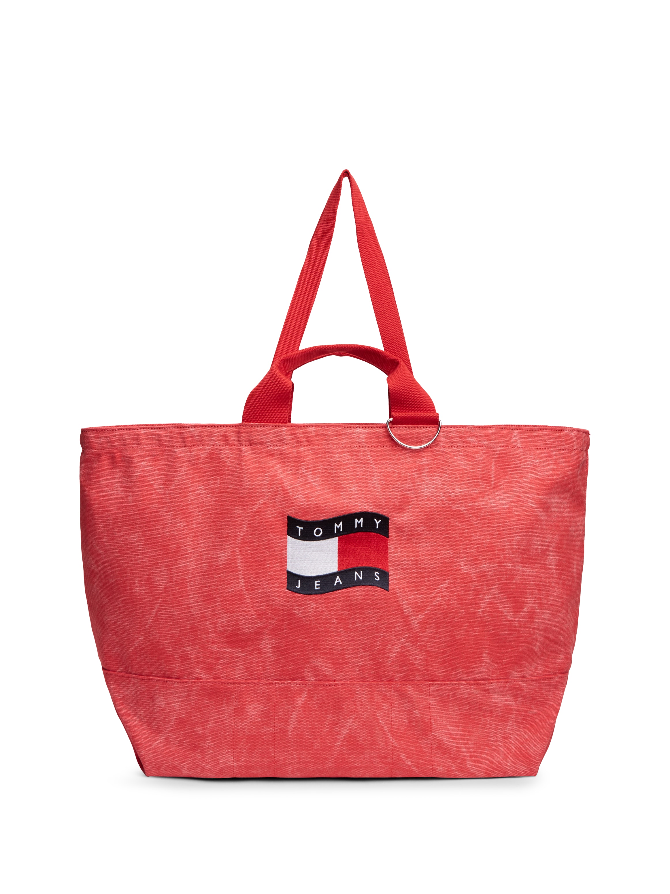 Tommy Jeans Sac de transport »TJW WAVE FLAG MED TOTE« sac unisexe, sac bandoulière, shopper, sac à main aspect usé