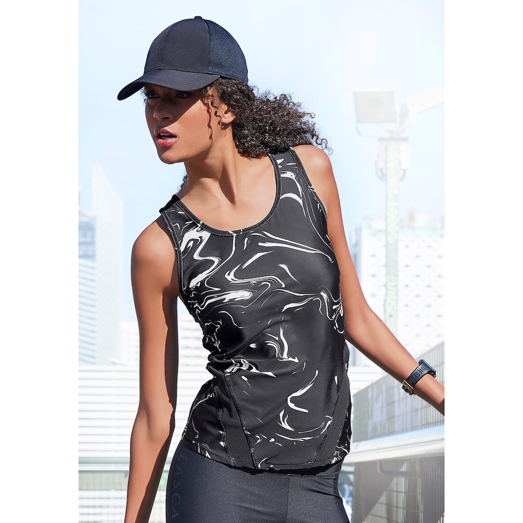 LASCANA ACTIVE Funktionsshirt »-Sportshirt Black Marble«, mit breitem Racerback