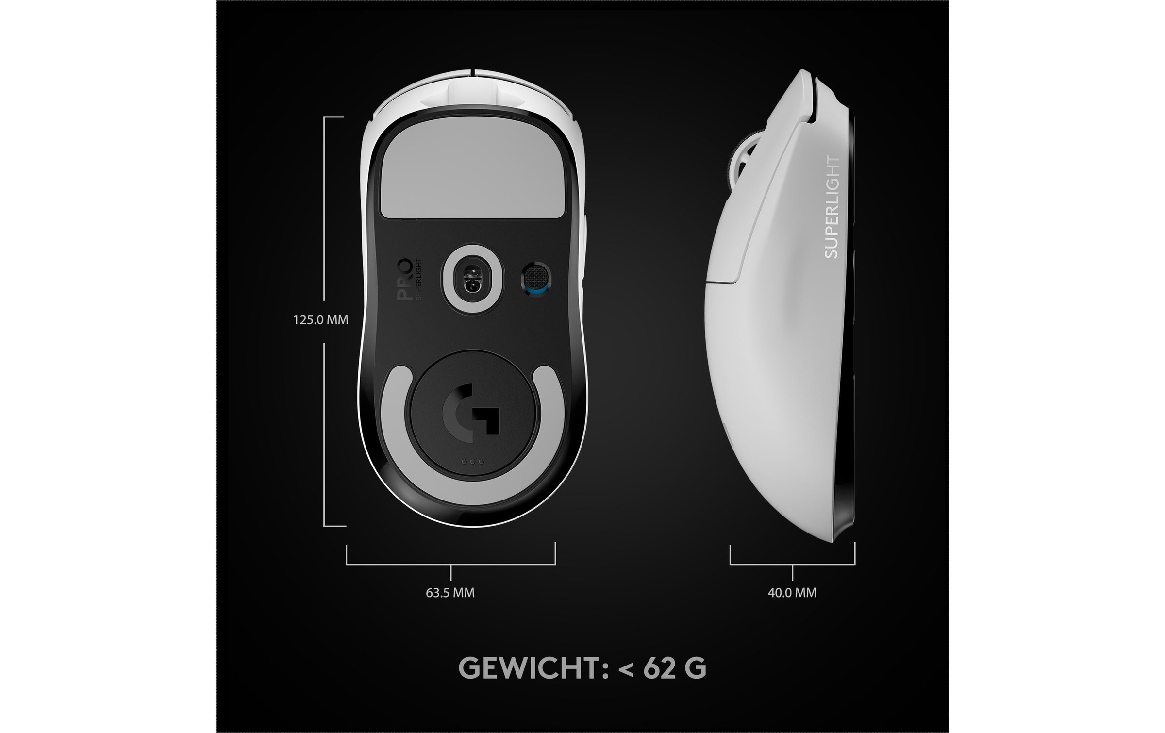 Logitech Gaming-Maus »Logitech Pro X Superlight weiss«, kabellos